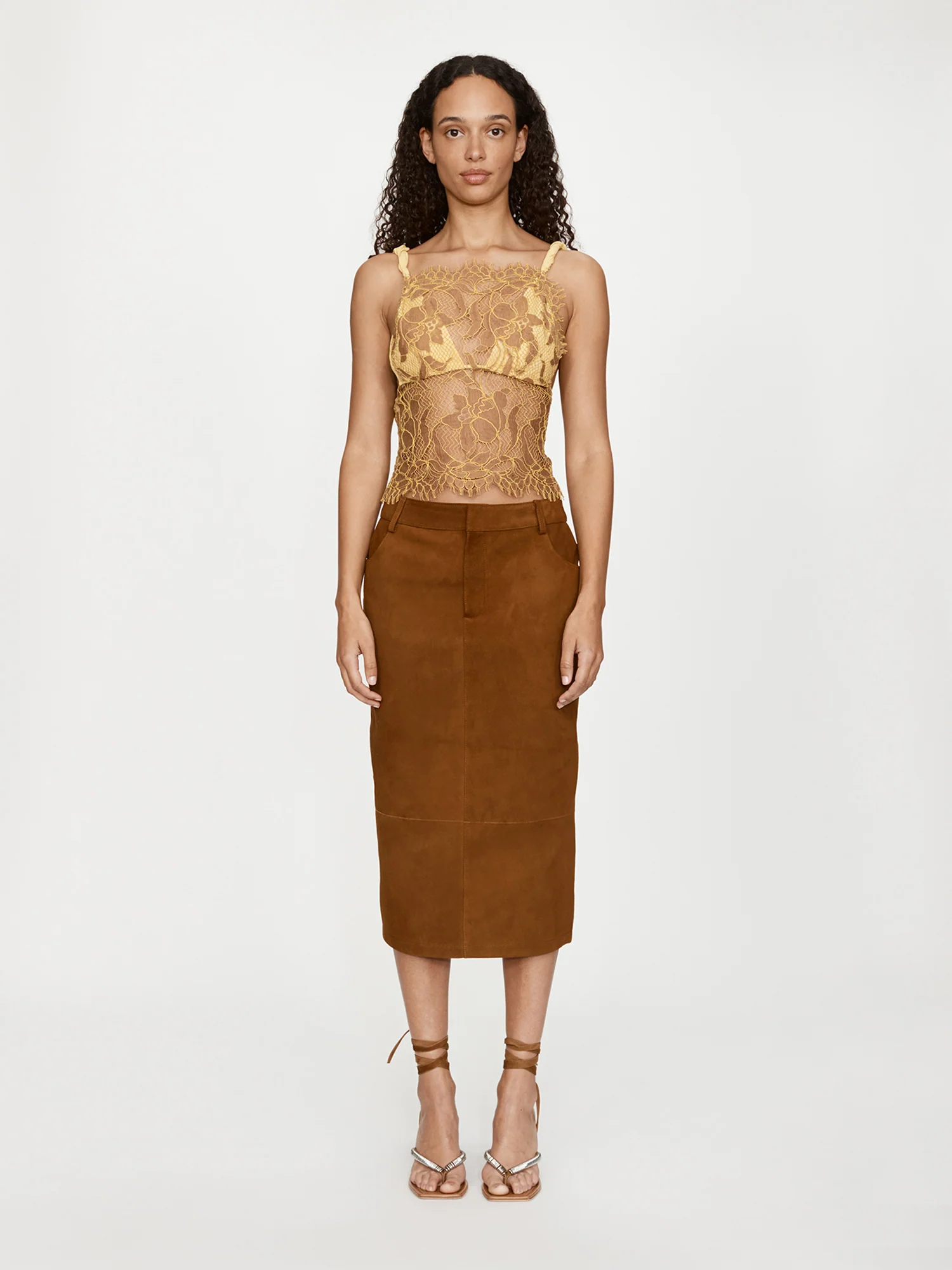 Aluna Lace Draped Silk Cami - Image 2