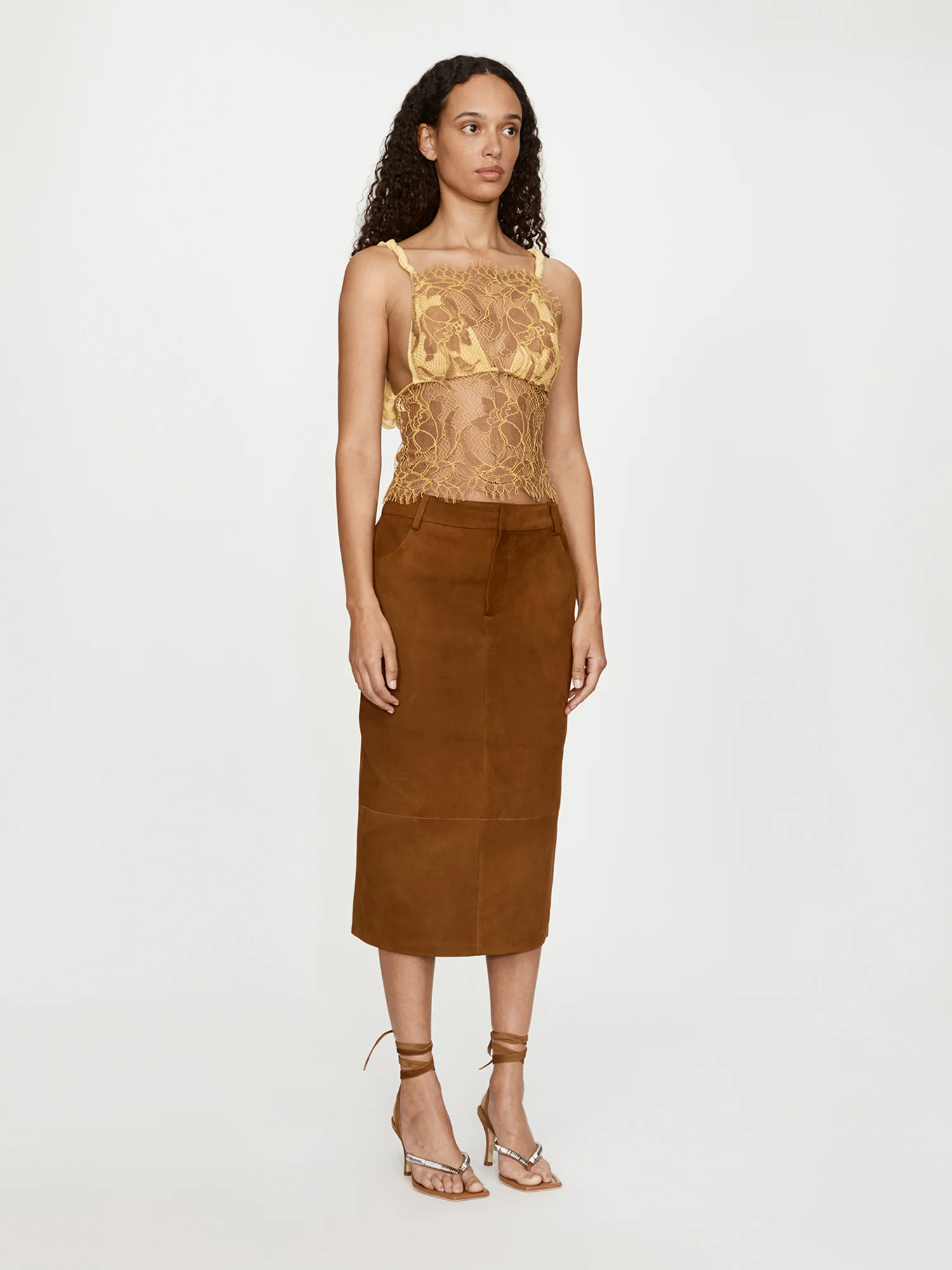 Aluna Lace Draped Silk Cami - Image 3