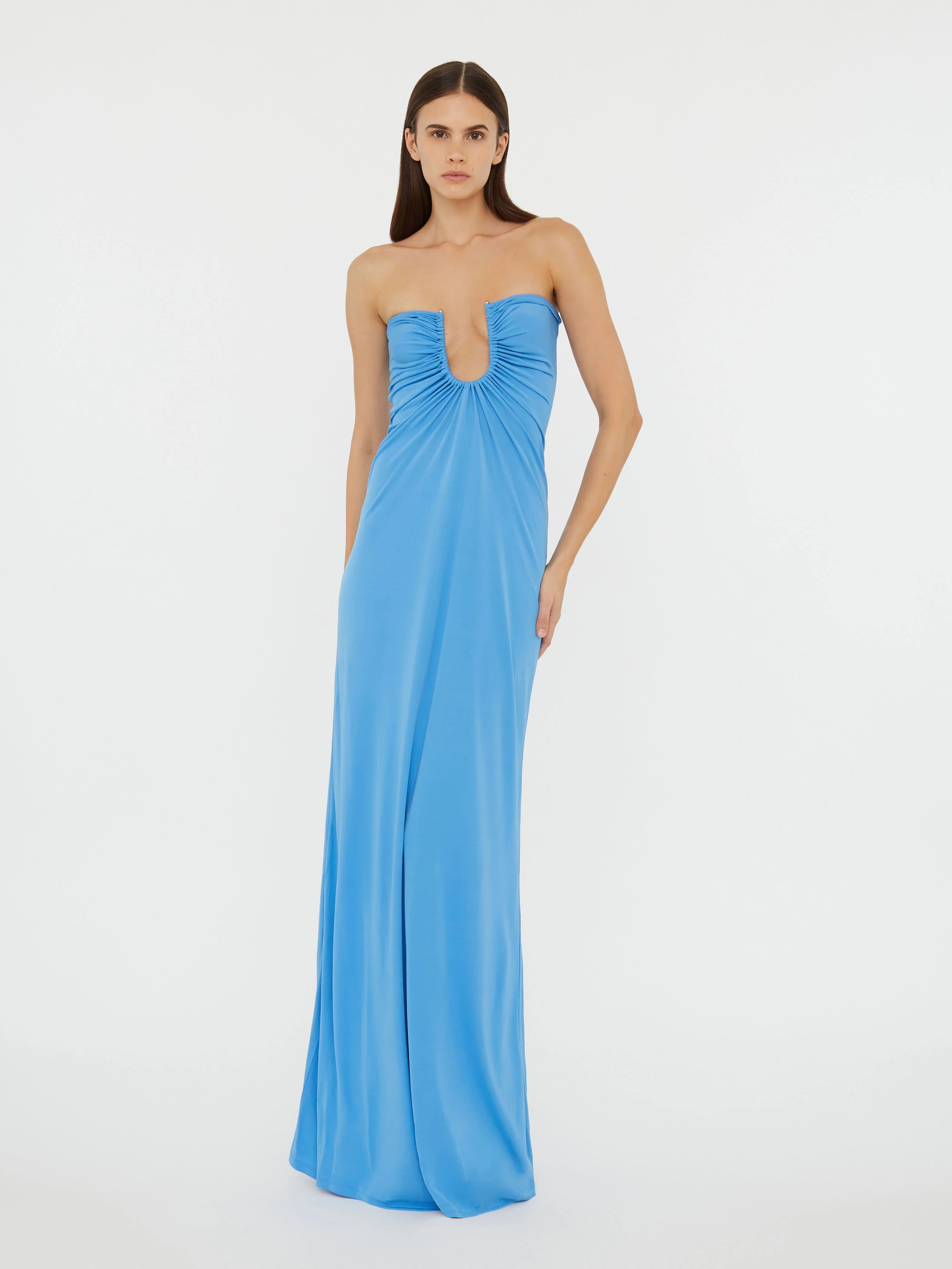 Arced Palm Strapless Dress - Image 4