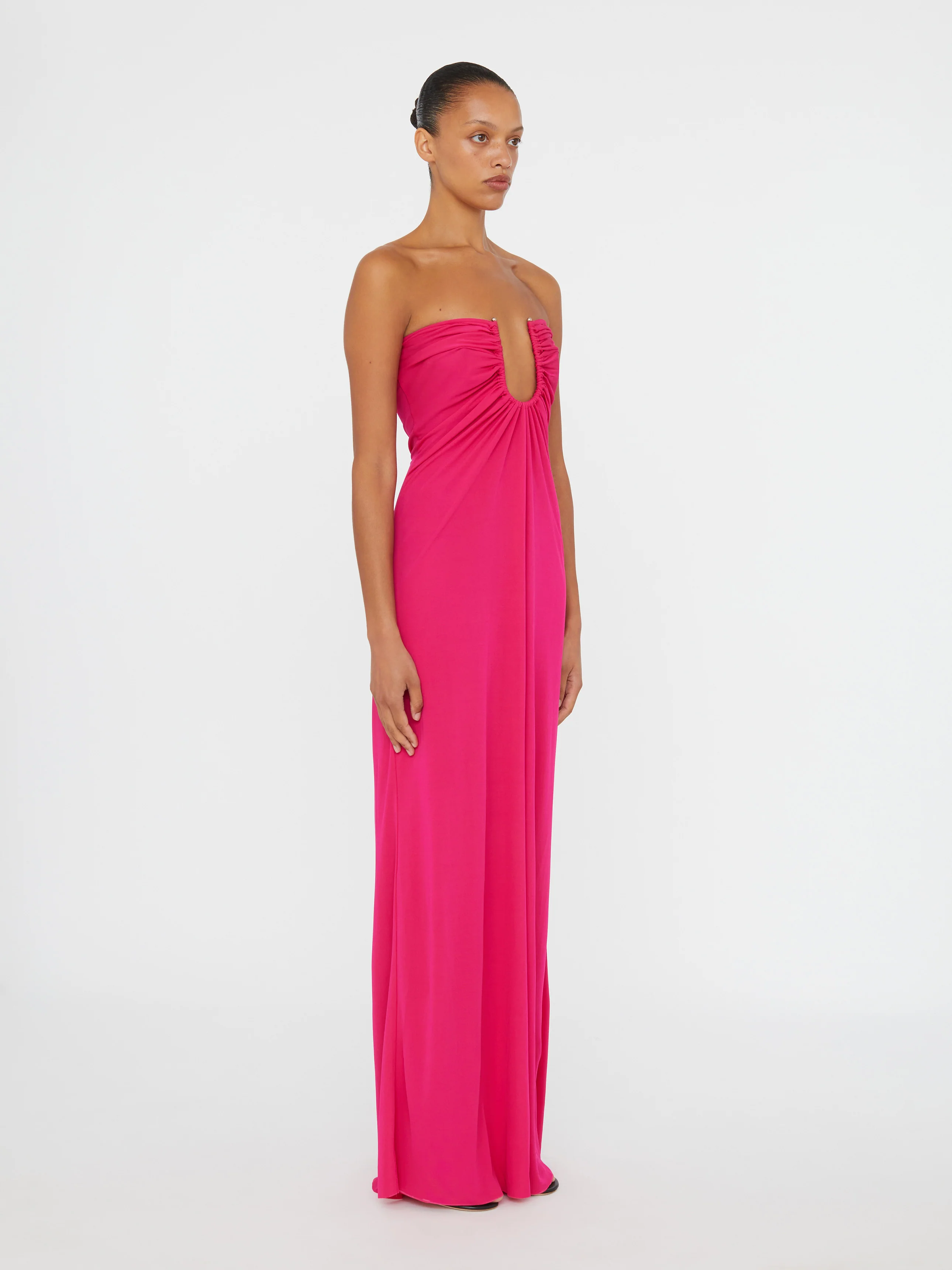 Arced Palm Strapless Dress - Image 3