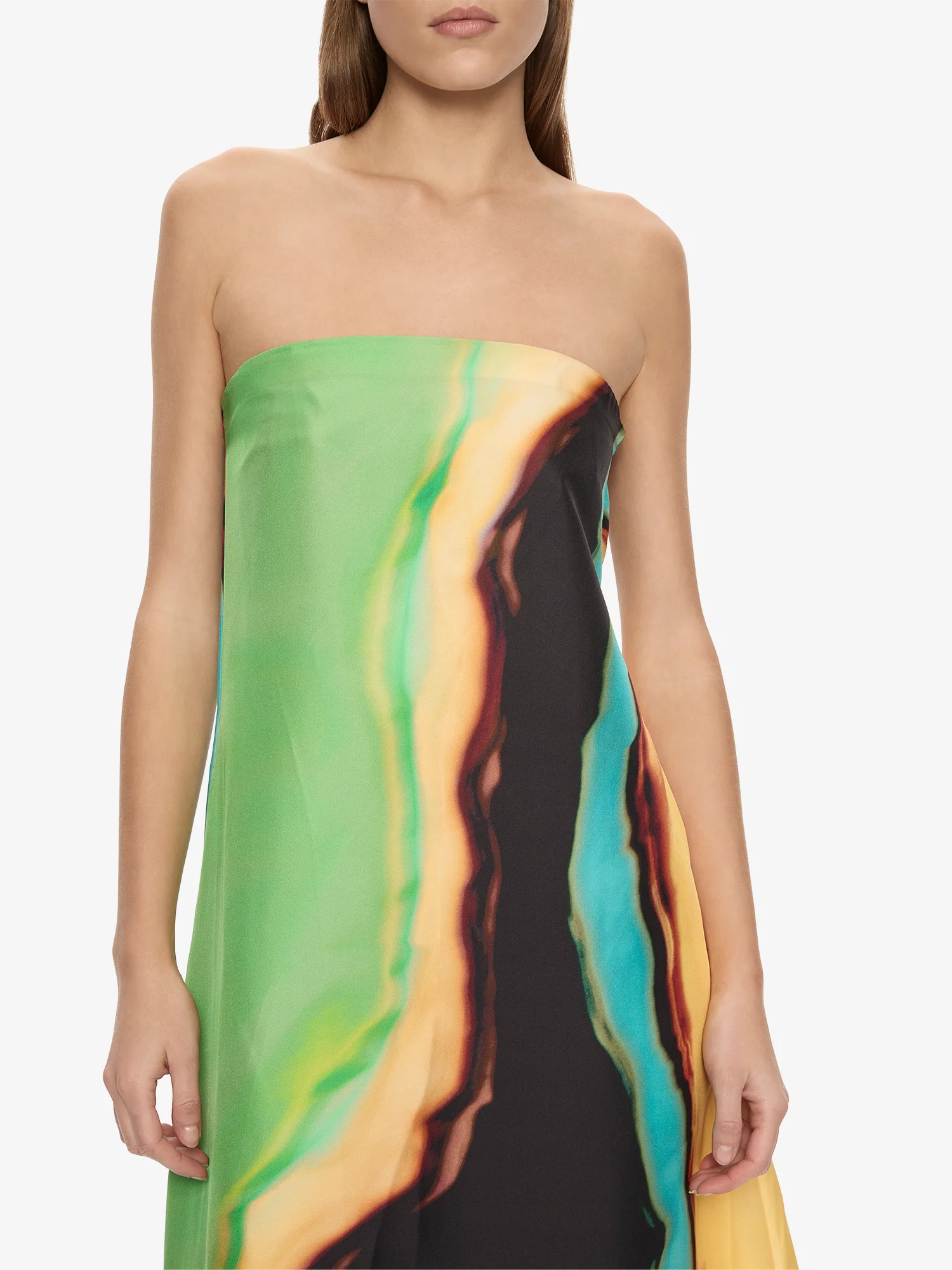 Aura Silk Strapless Dress - Image 3