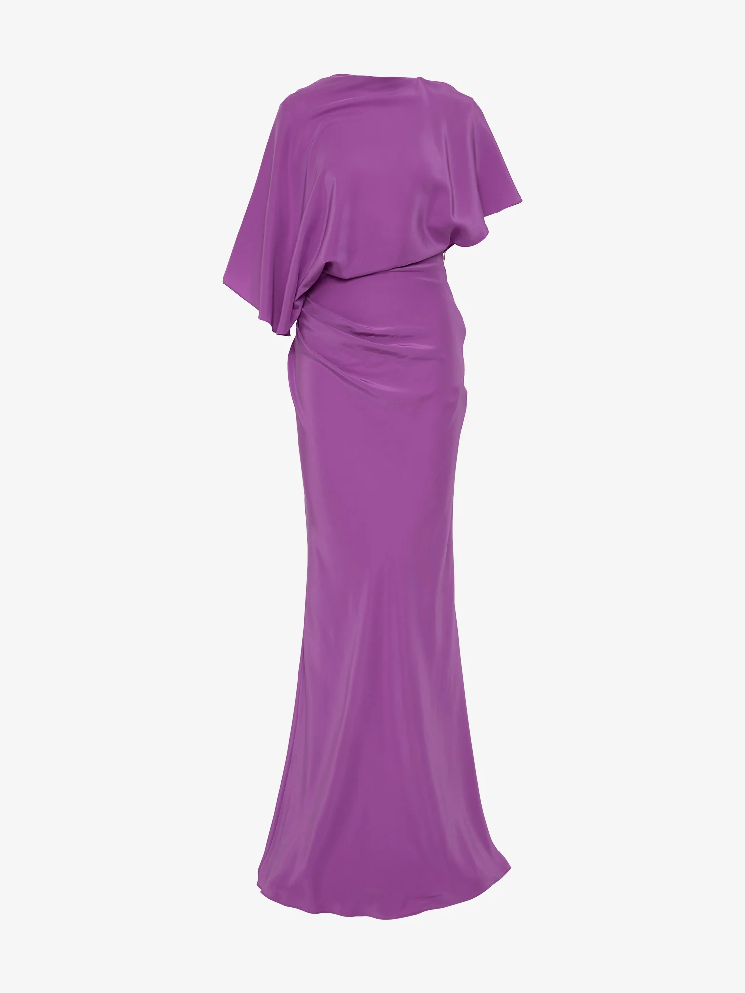 Backless Drape Satin Dress - Image 6