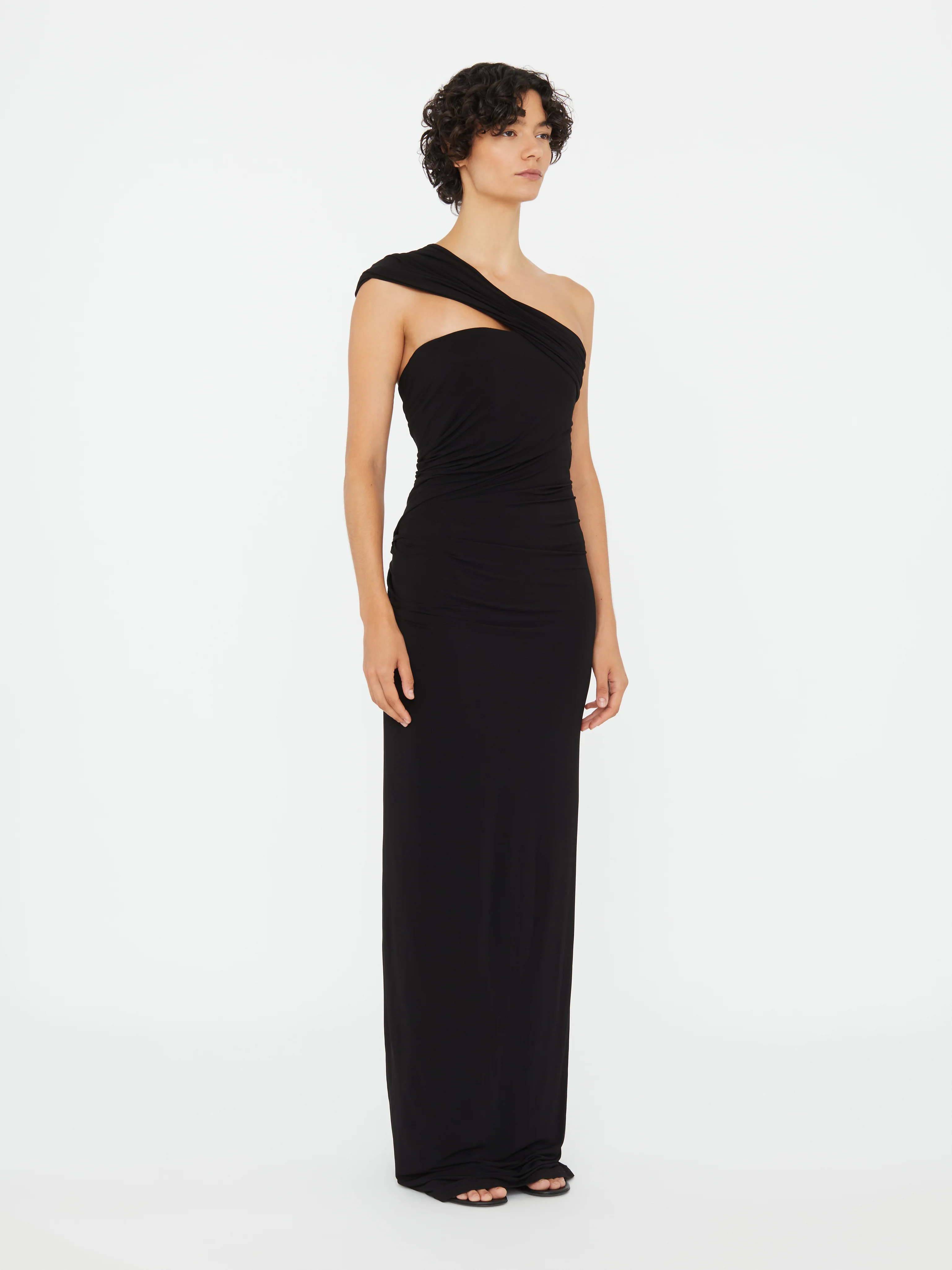 Beach Glass Draped Jersey Strapless Dress - Image 4