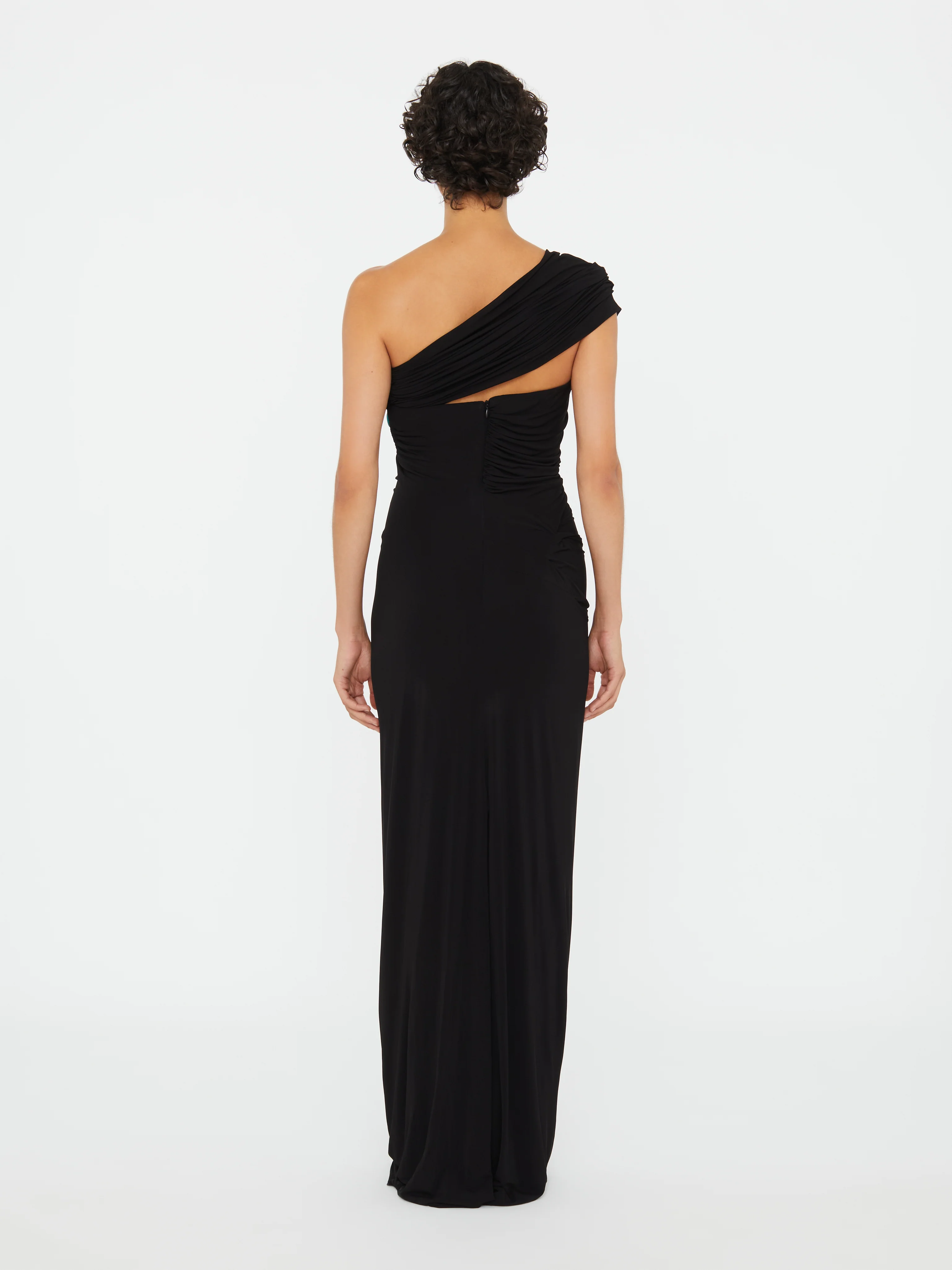 Beach Glass Draped Jersey Strapless Dress - Image 5