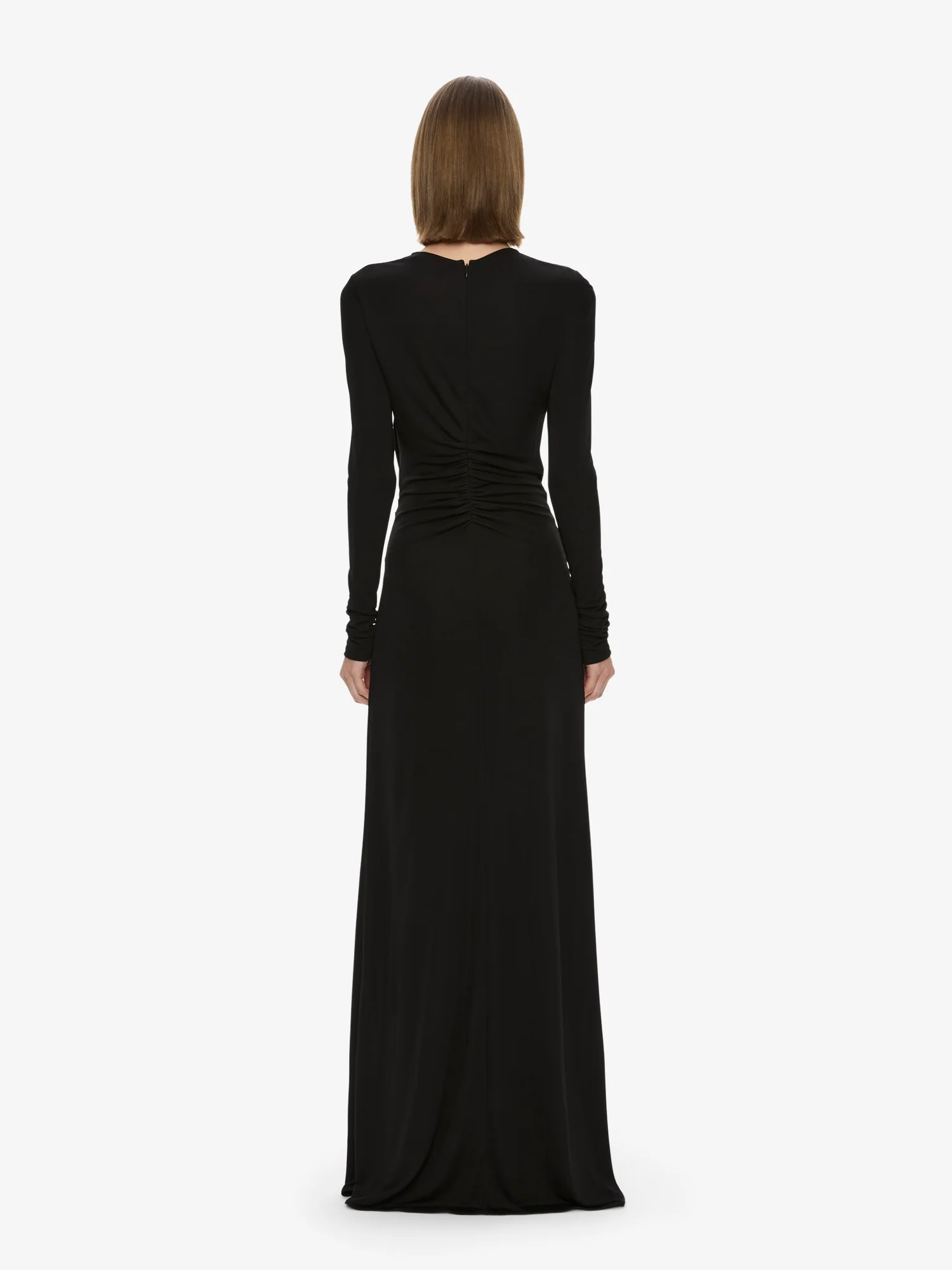 Bezel Quartz Ruched Long Sleeve Dress - Image 4