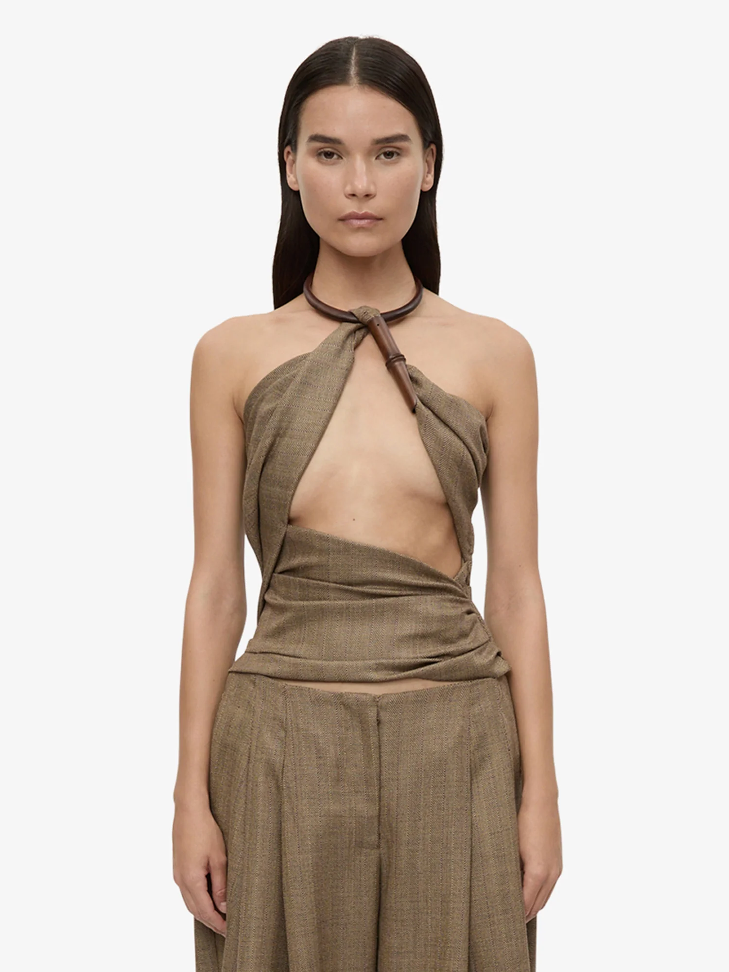 Chime Necklace Herringbone Halter Top