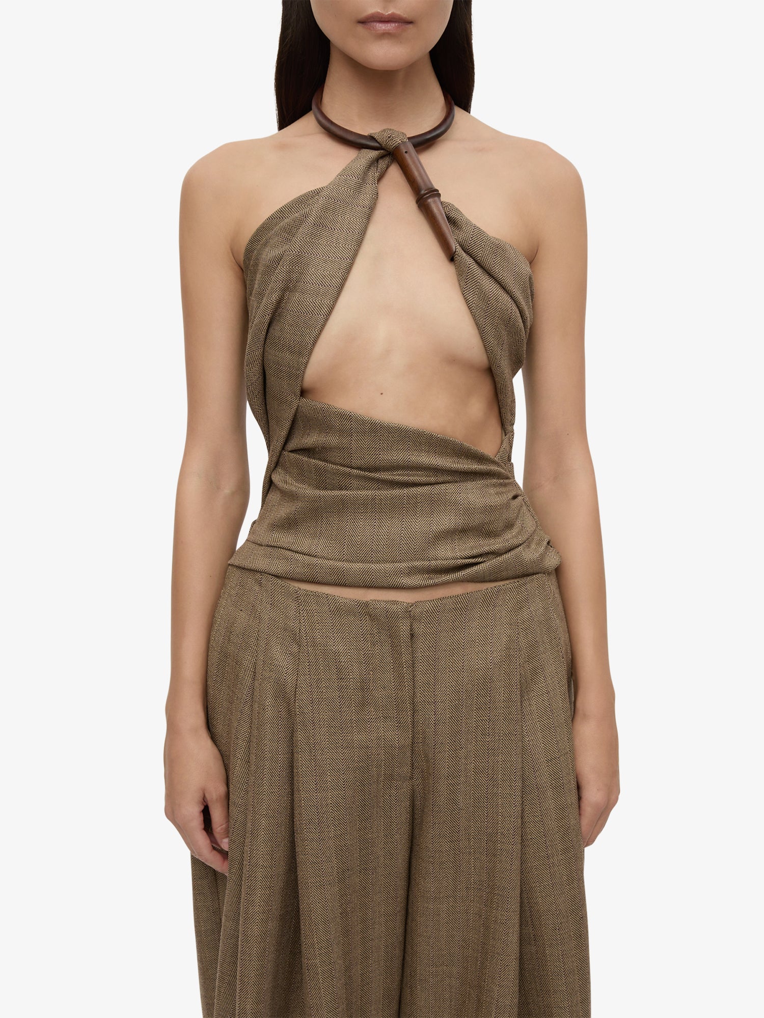 Chime Necklace Herringbone Halter Top - Image 4