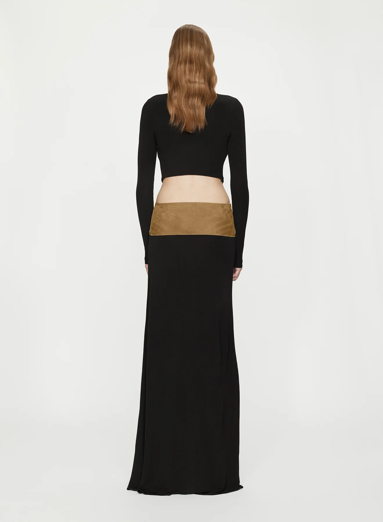 Contour Suede Belted Long Sleeve Gown - Image 3