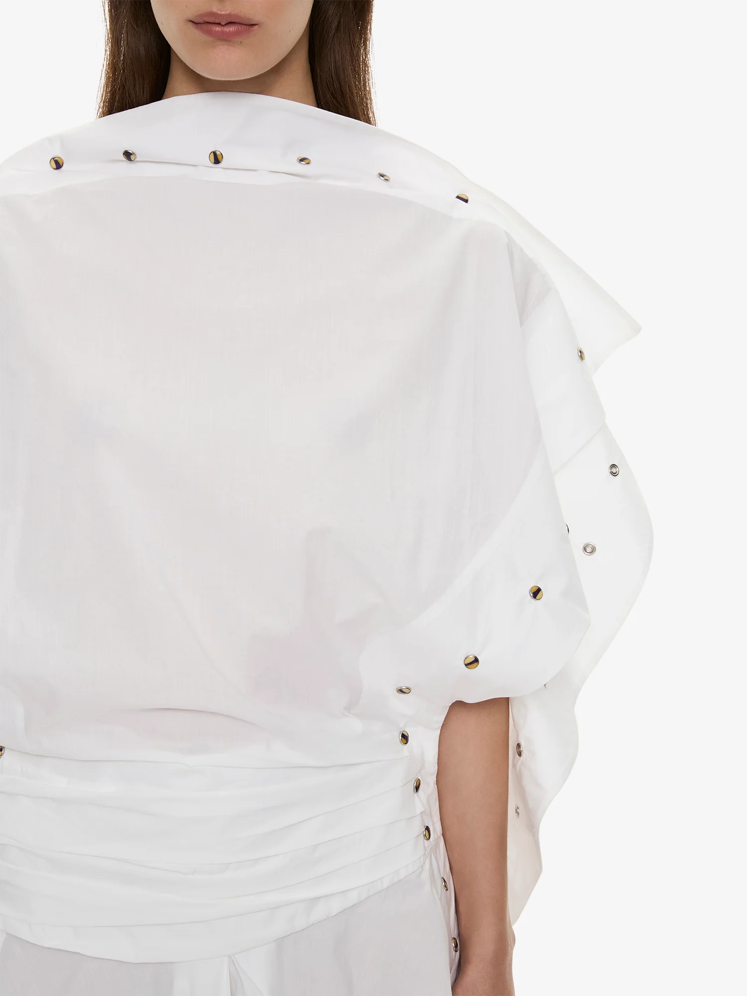 Cotton Poplin Spiral Stone Snap Dress - Image 3