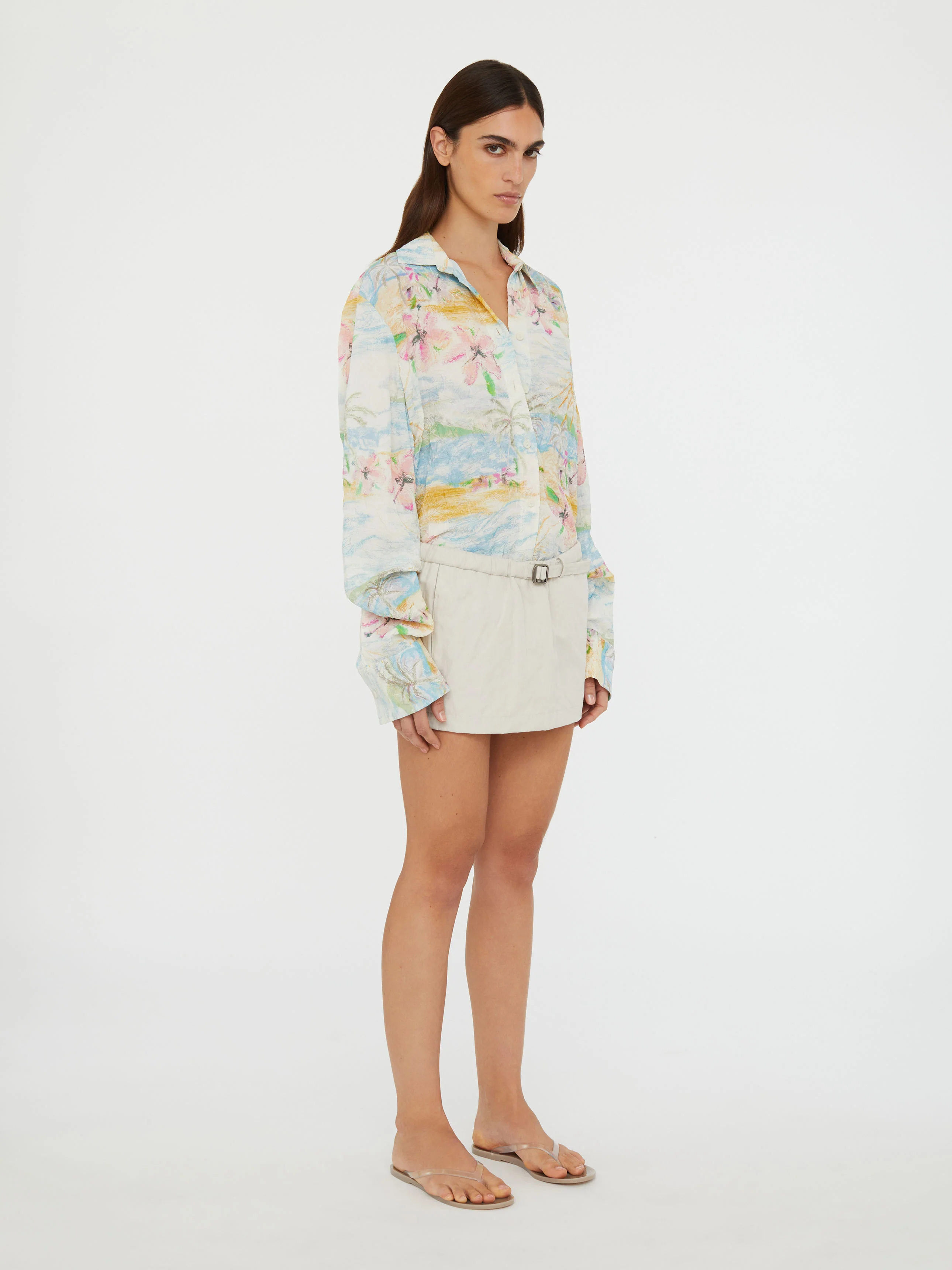 Crushed Belted Mini Skirt - Image 3