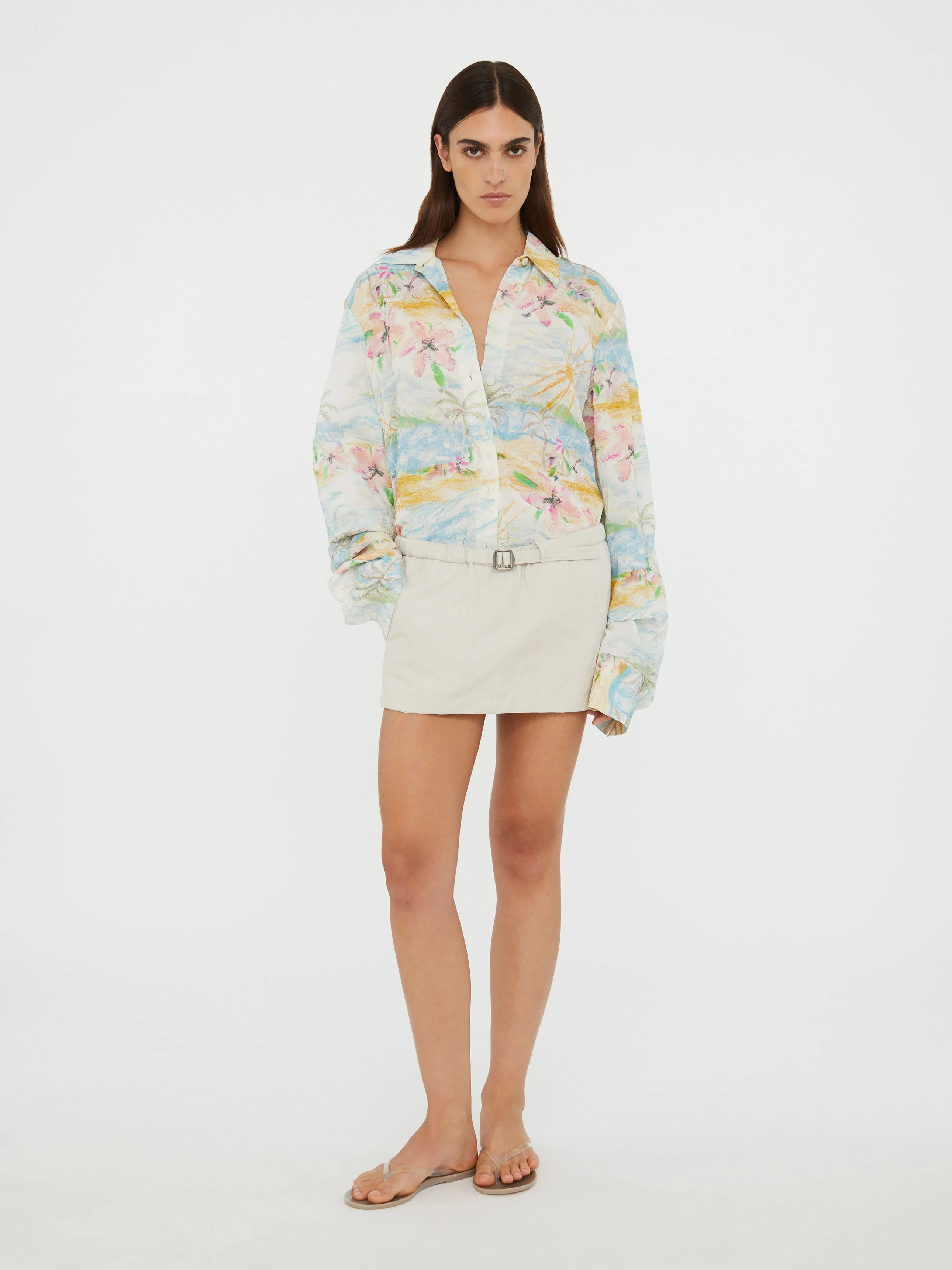 Crushed Belted Mini Skirt - Image 4