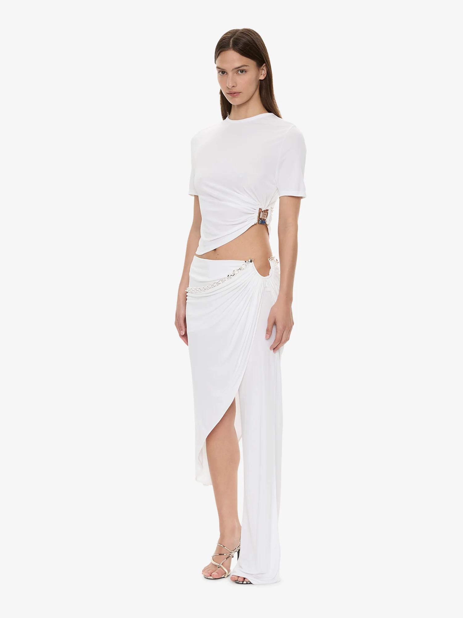 Crystal Cable Chain Draped Skirt Trouser - Image 3