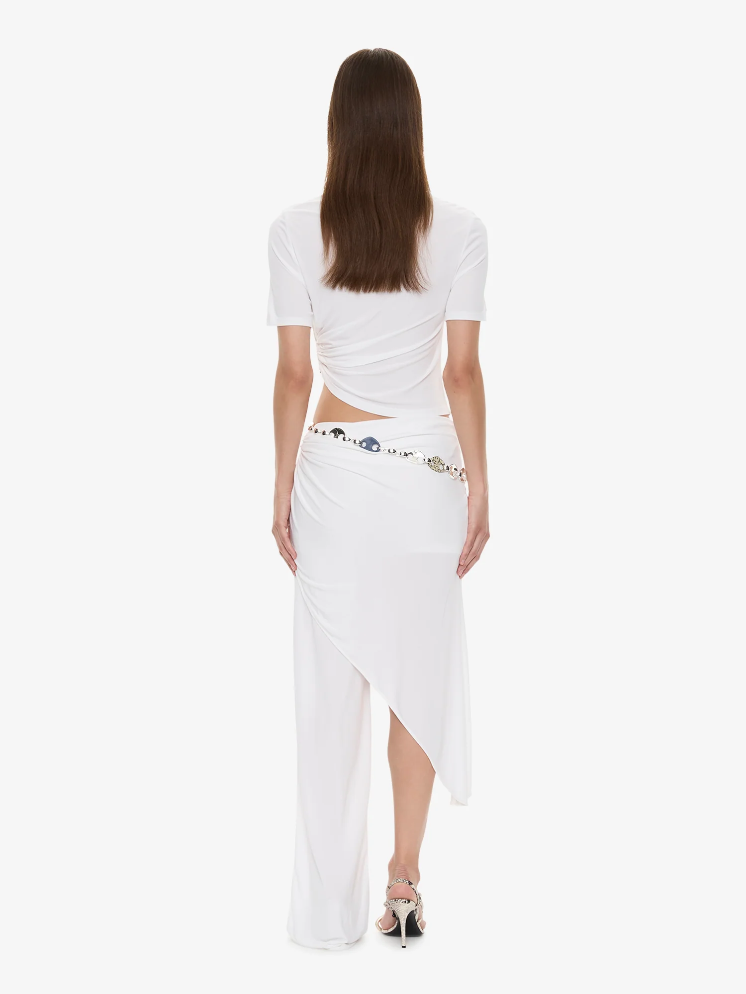 Crystal Cable Chain Draped Skirt Trouser - Image 4