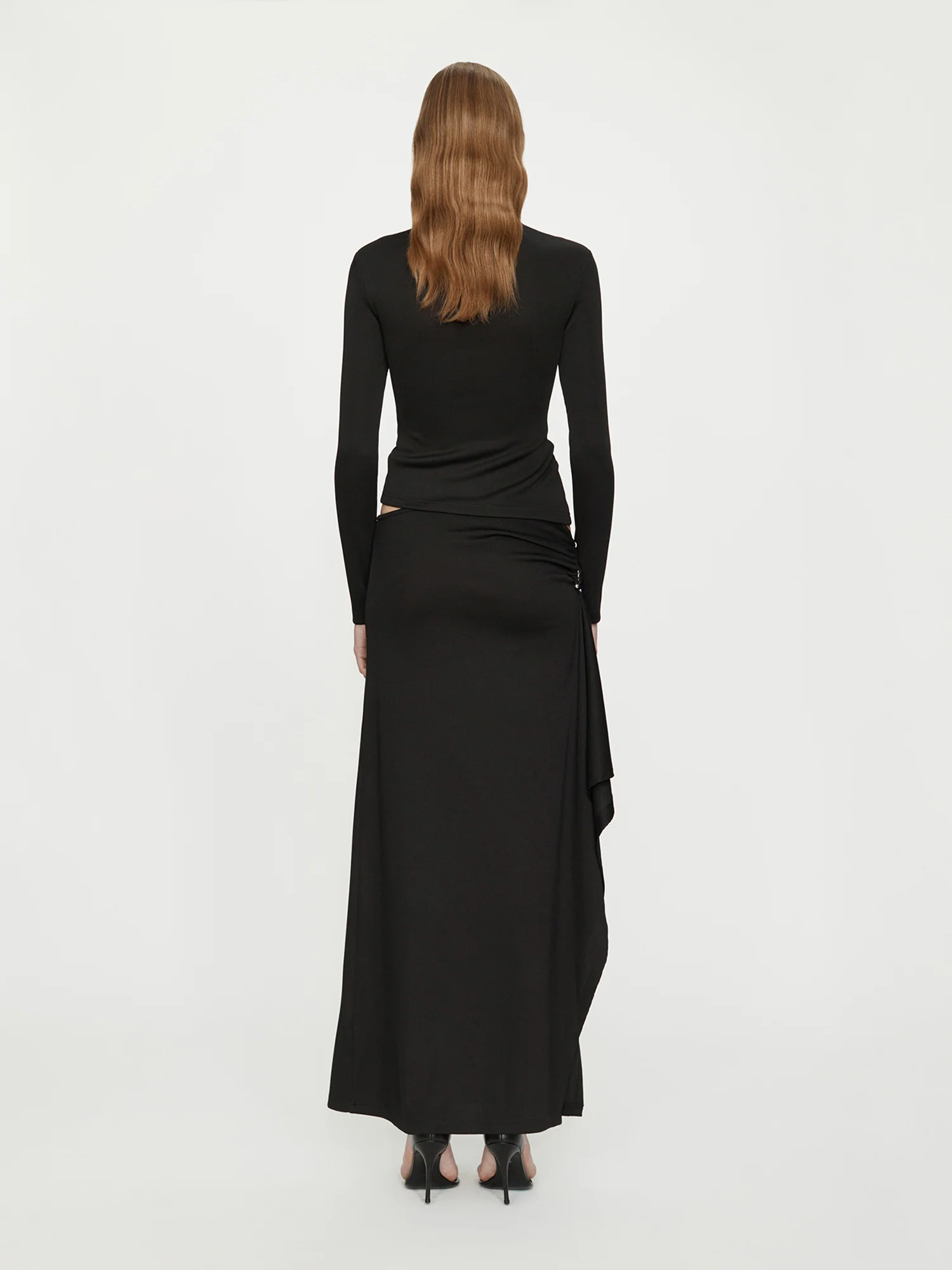 Crystal Pendant Open Twist Long Sleeve Top - Image 4