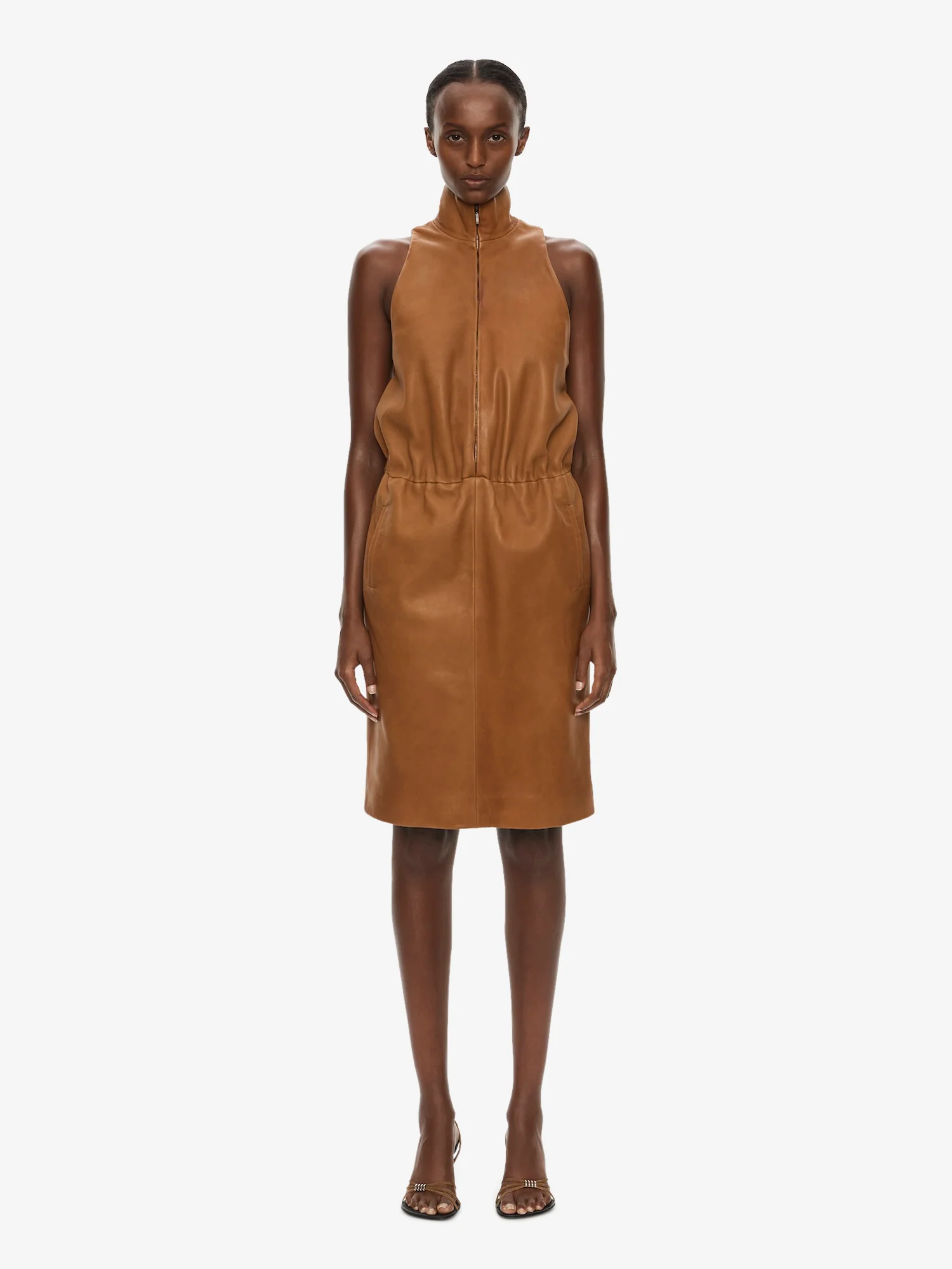 Dannie Leather Zipped Dress