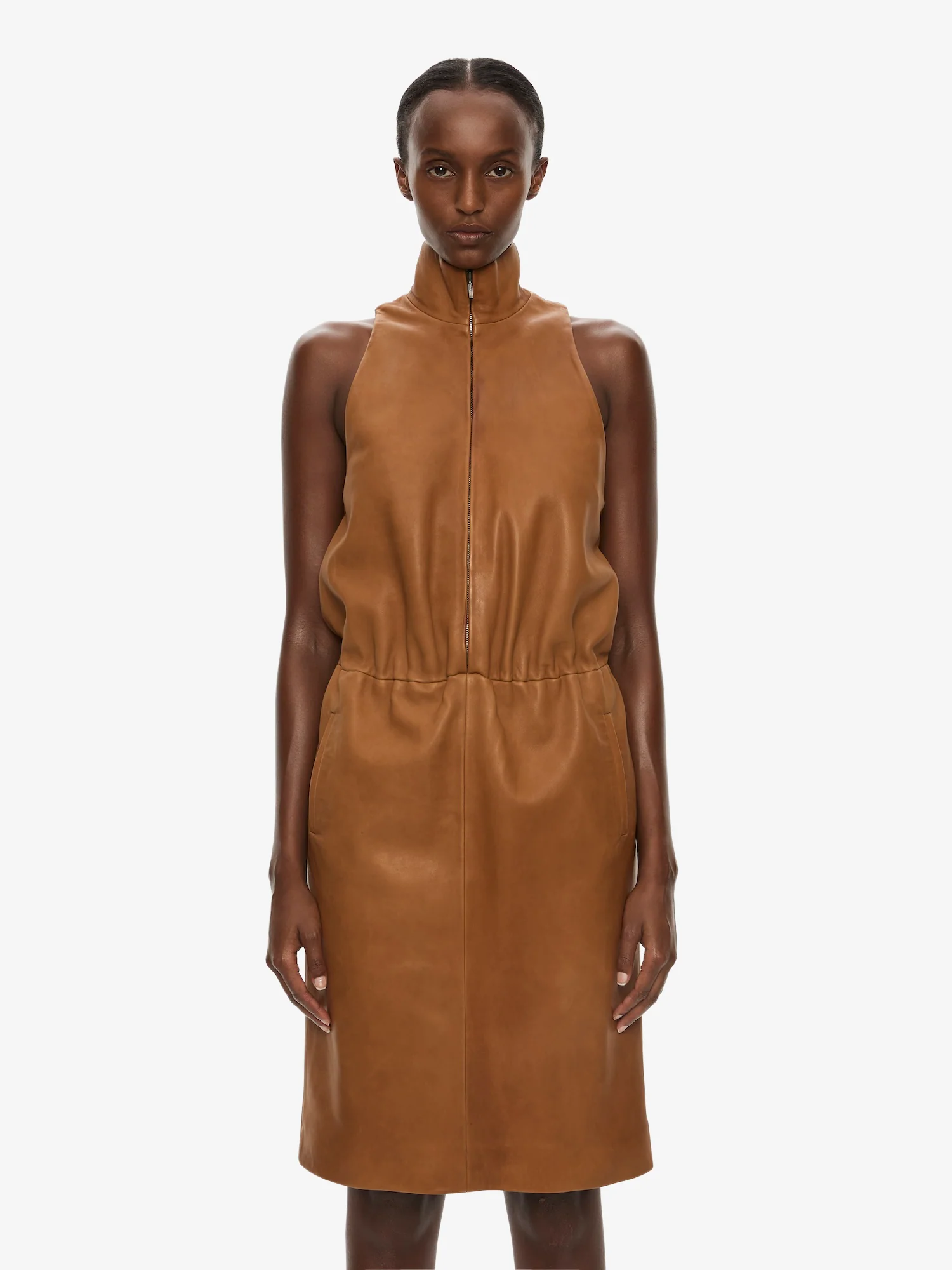 Dannie Leather Zipped Dress - Image 3