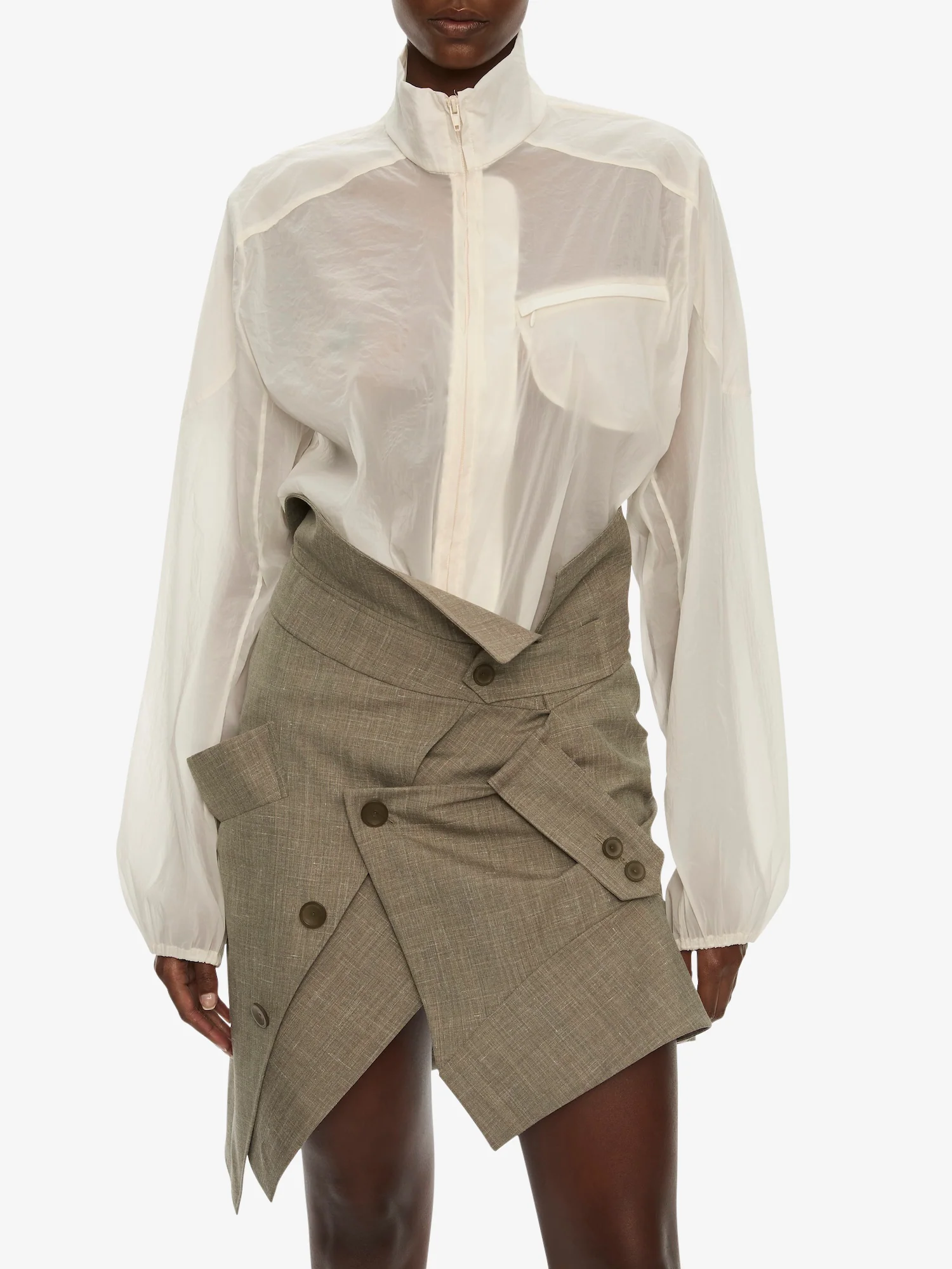 Dannie Lucent Mottled Sheer Bomber - Image 4