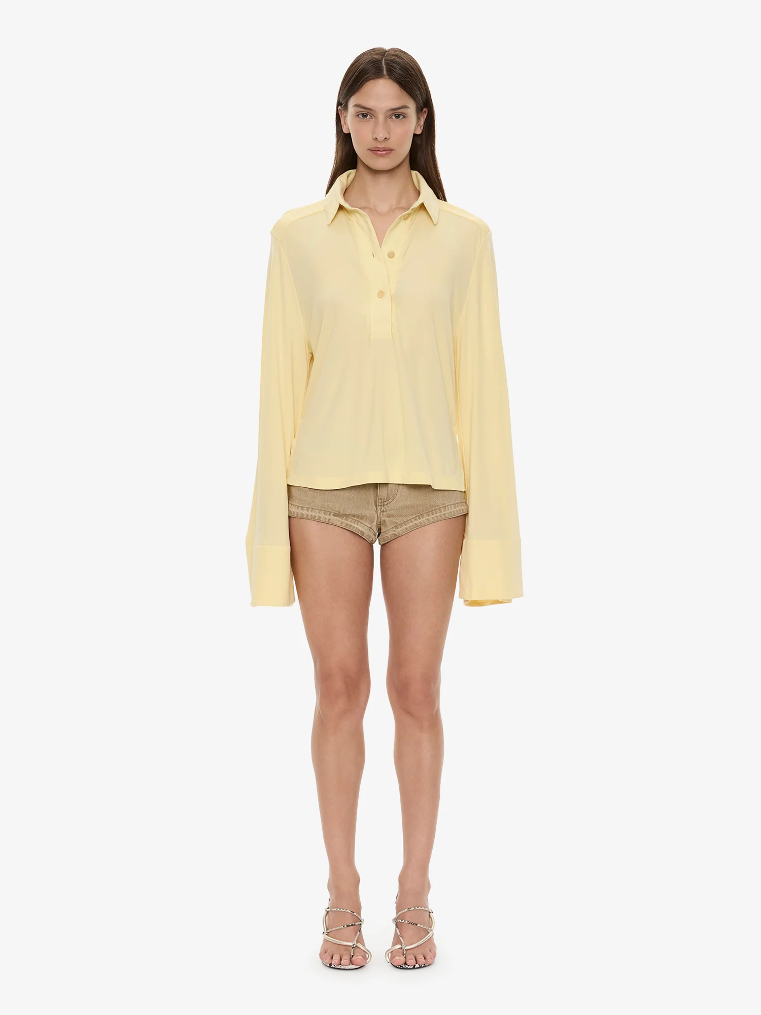Deconstruct Denim Long Sleeve Polo - Image 6