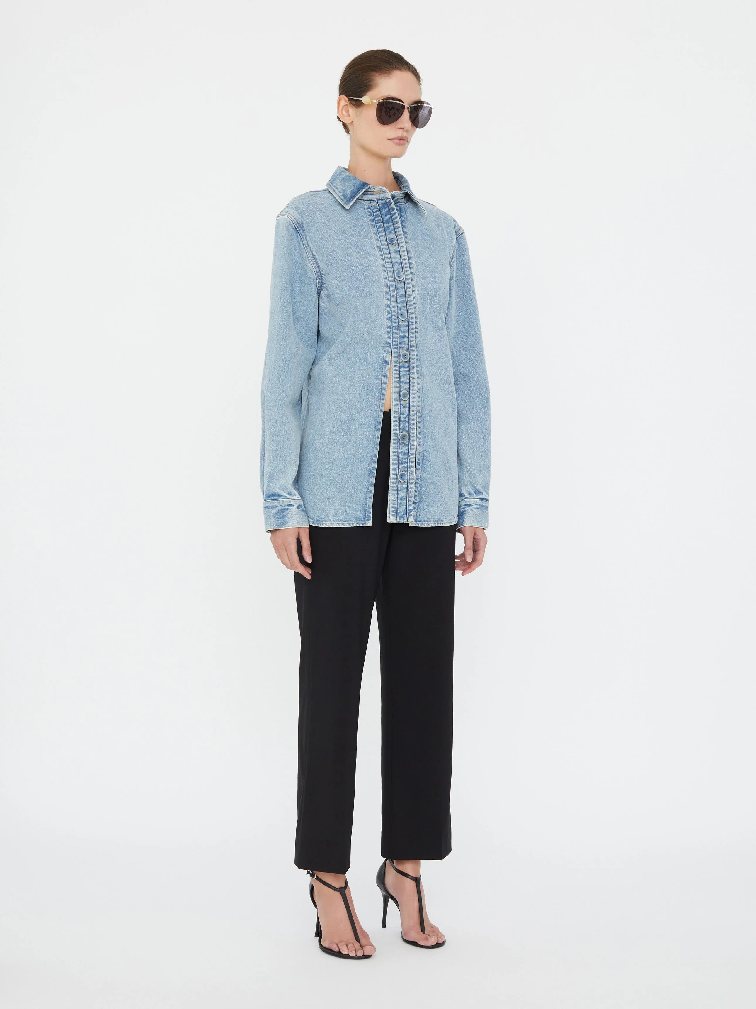 Denim Floating Tab Shirt - Image 3