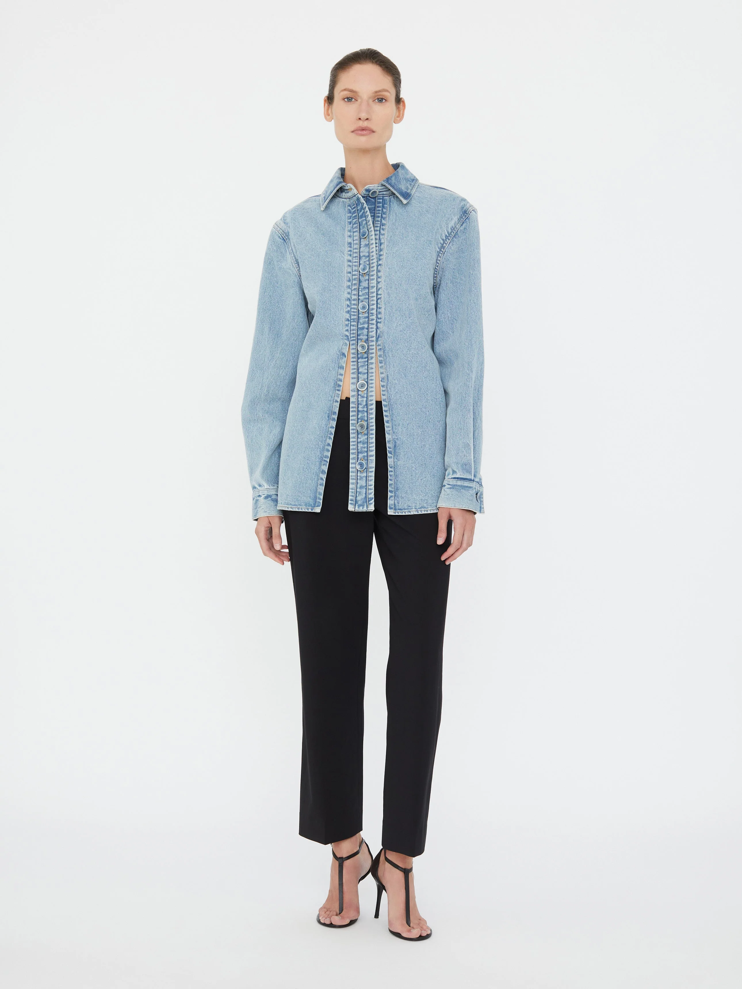 Denim Floating Tab Shirt - Image 5