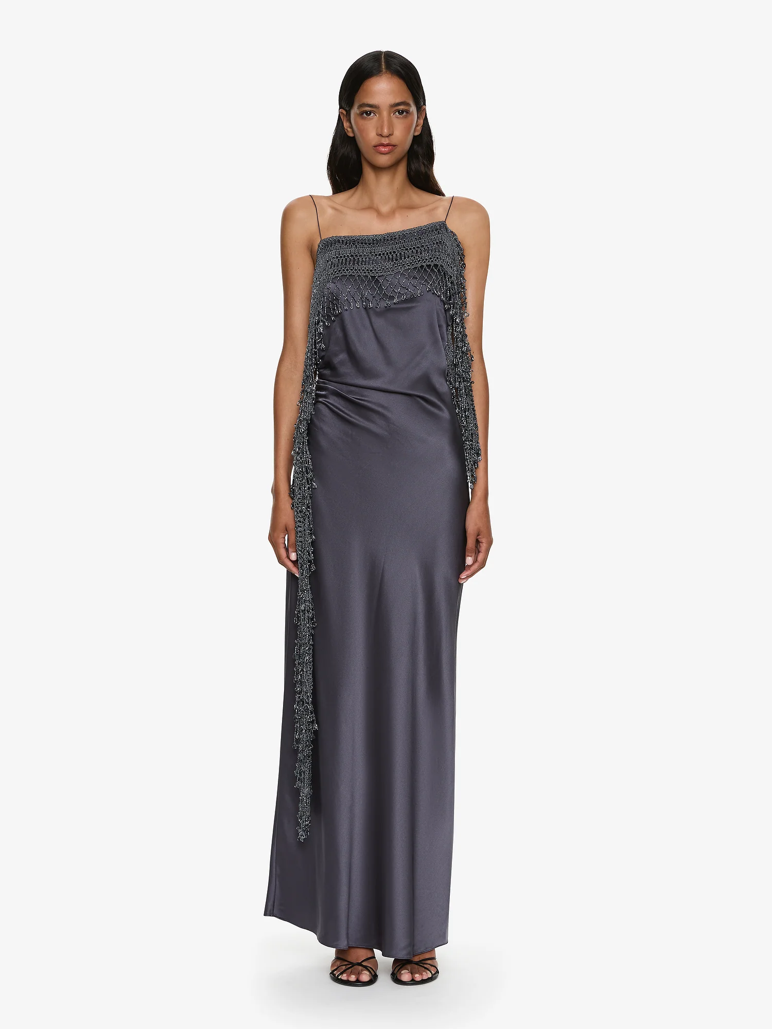 Droplet Bead Crochet Trimmed Cami Dress