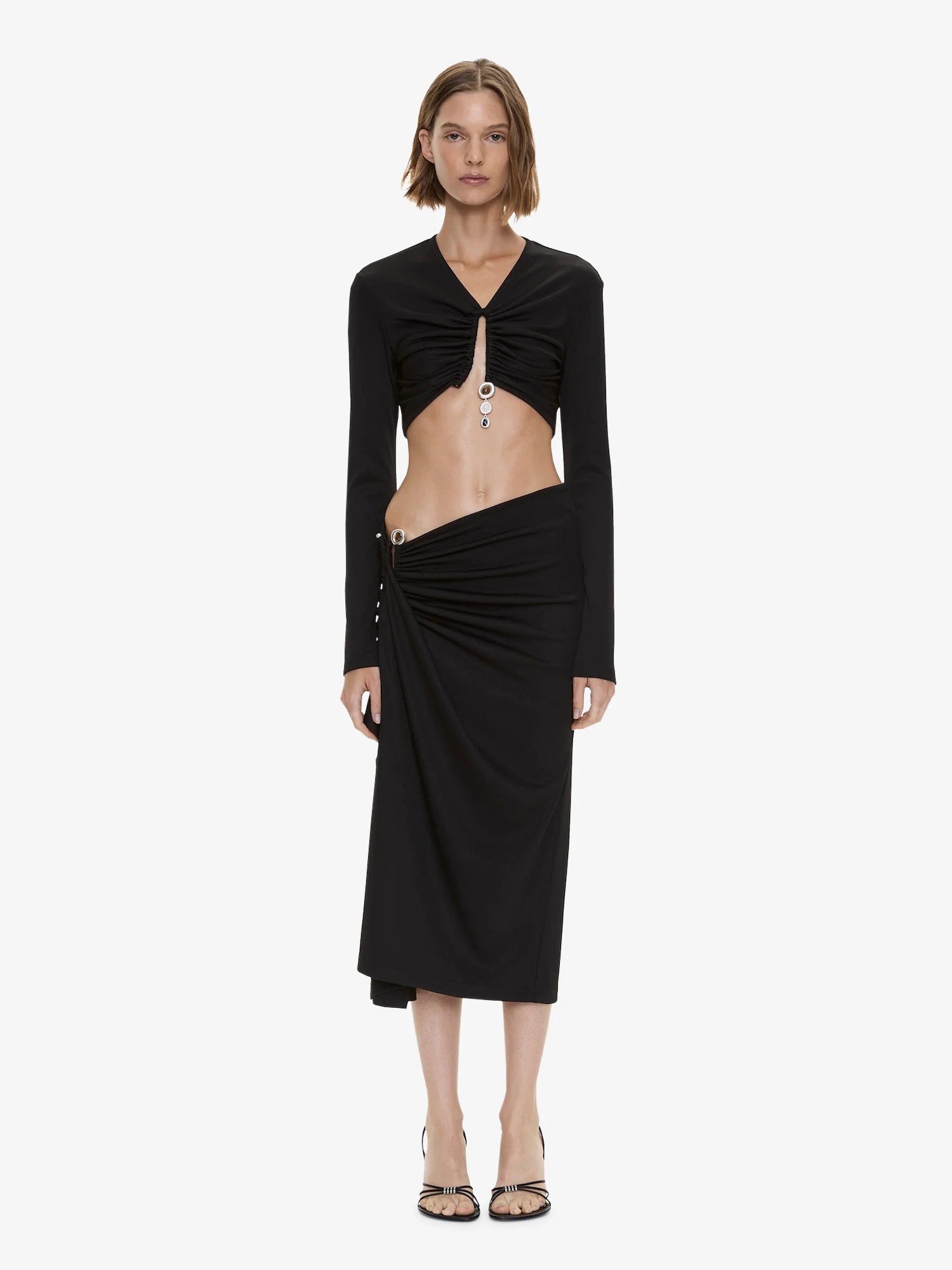 Droplet Crystal Pendant Long Sleeve Top - Image 3
