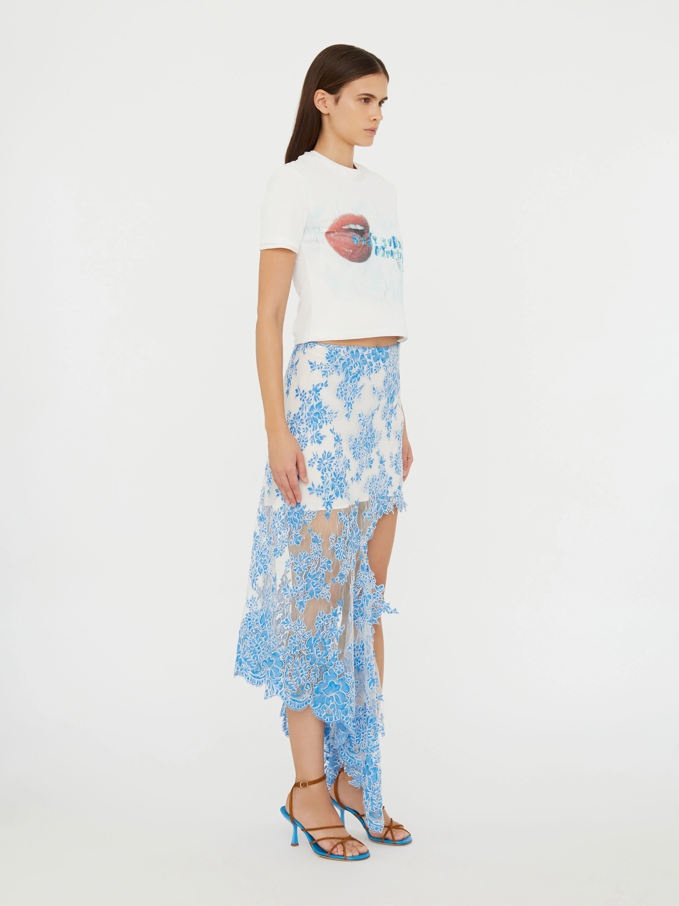 Floating Lace Asymmetric Skirt - Image 2