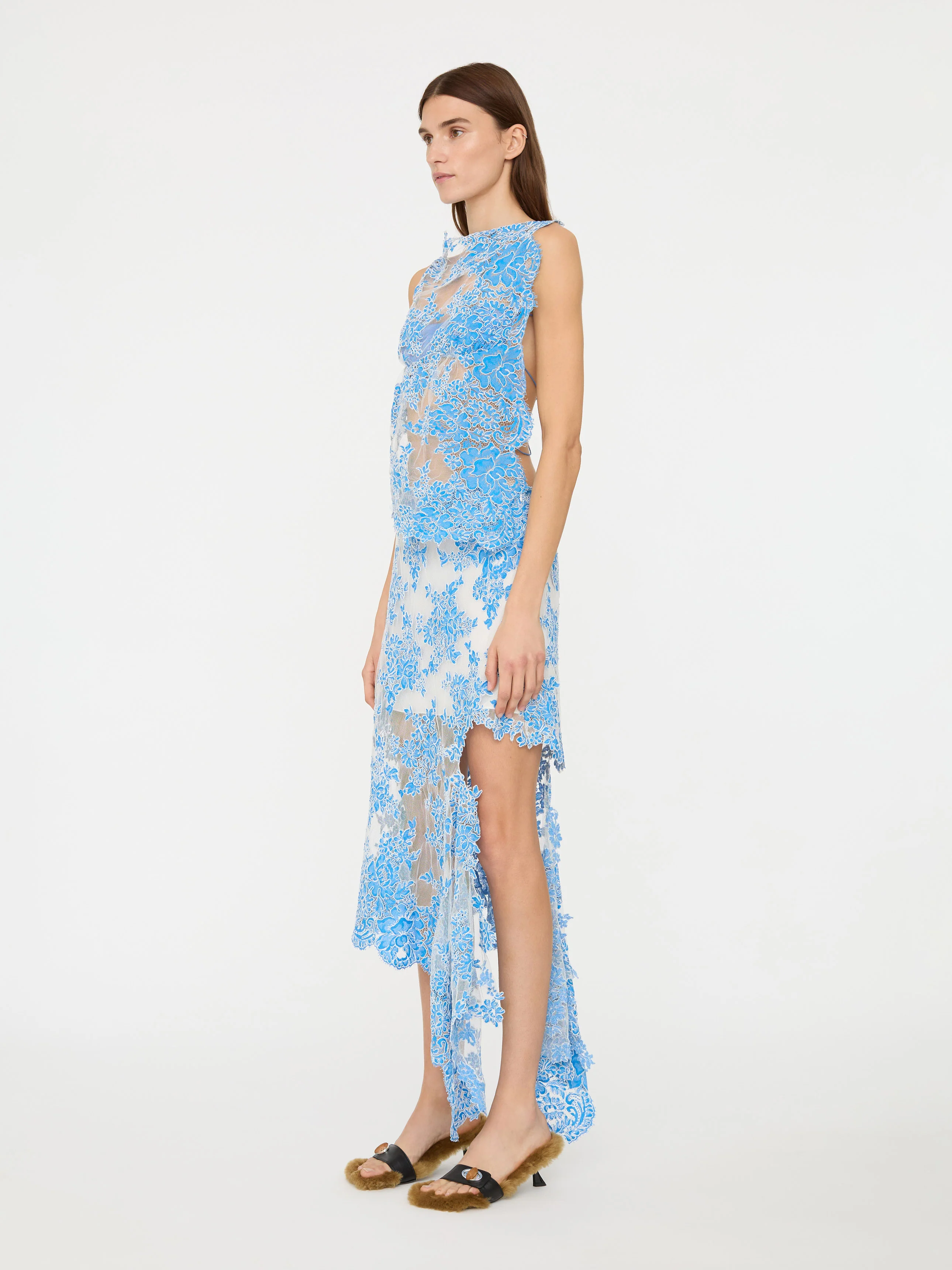 Floating Lace Asymmetric Skirt - Image 5