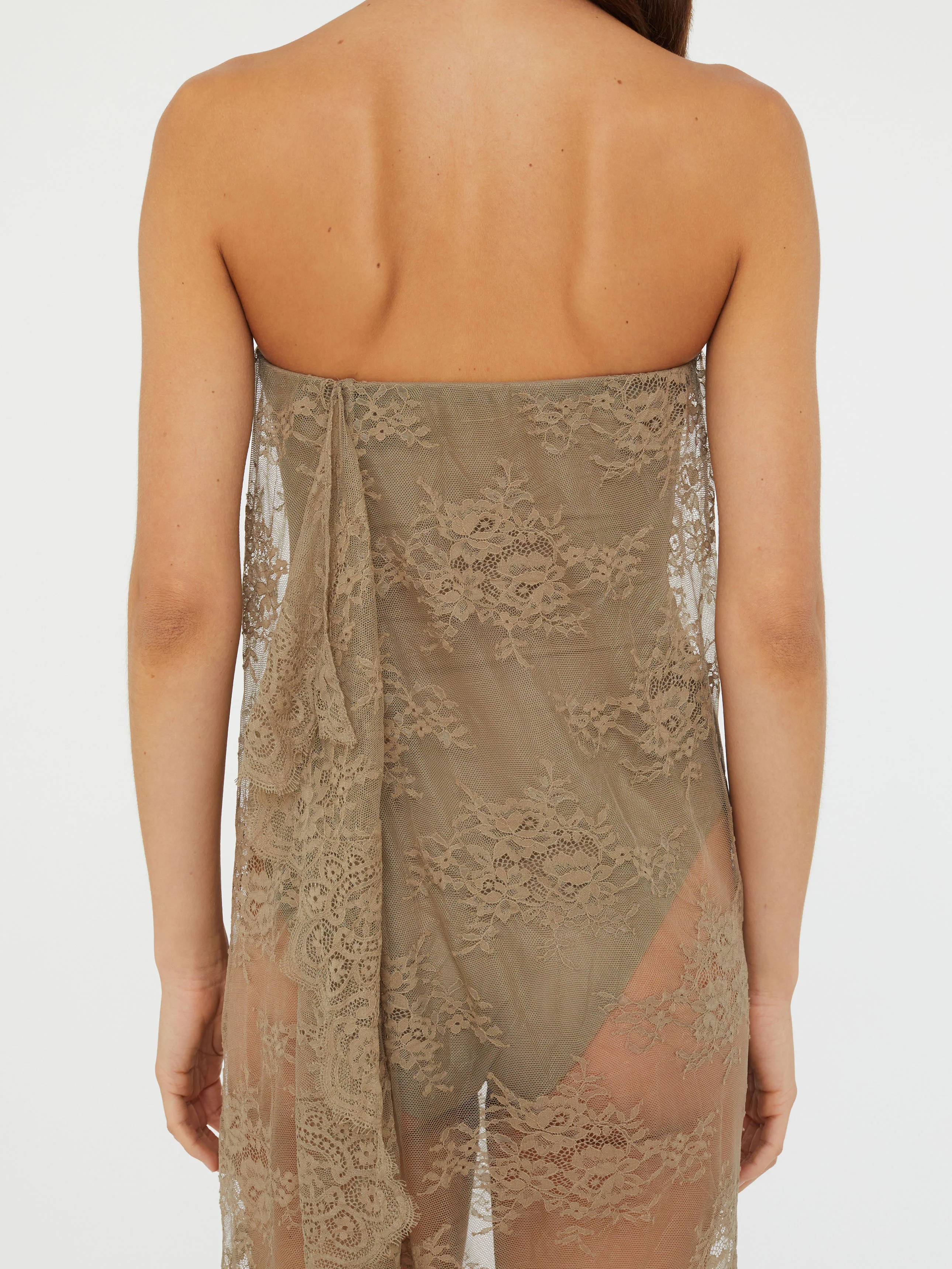 Floating Lace Strapless Dress - Image 5