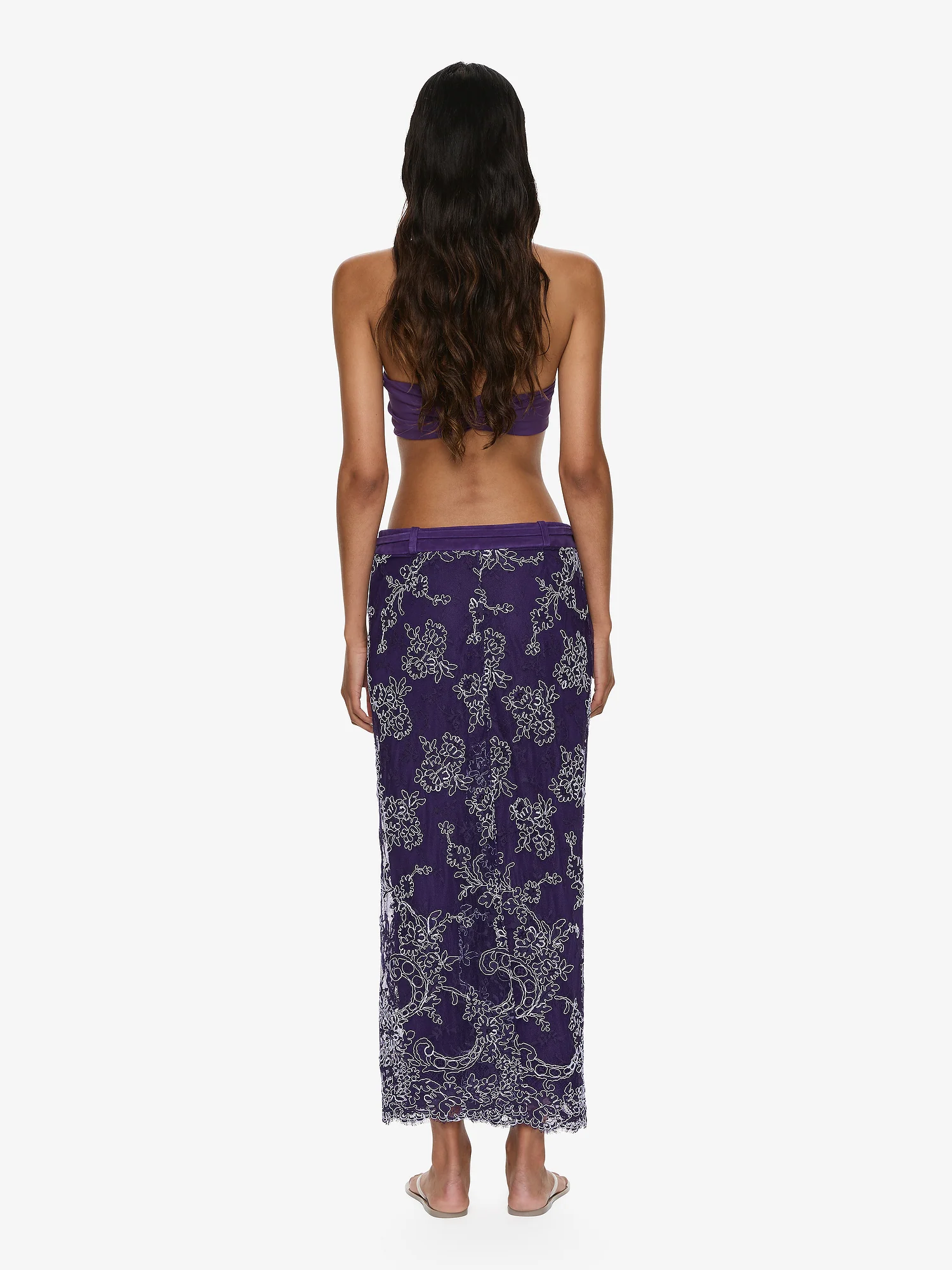 Iris Lace Suede Belted Skirt - Image 6