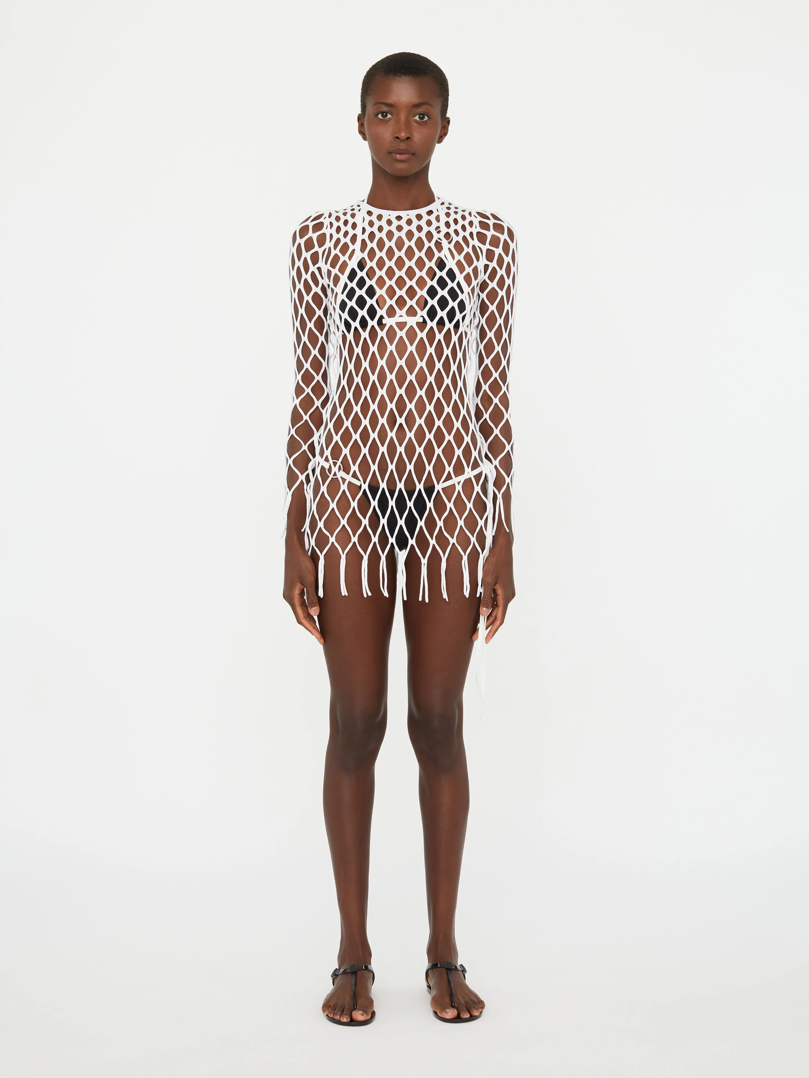 Knitted Mesh Mini Dress