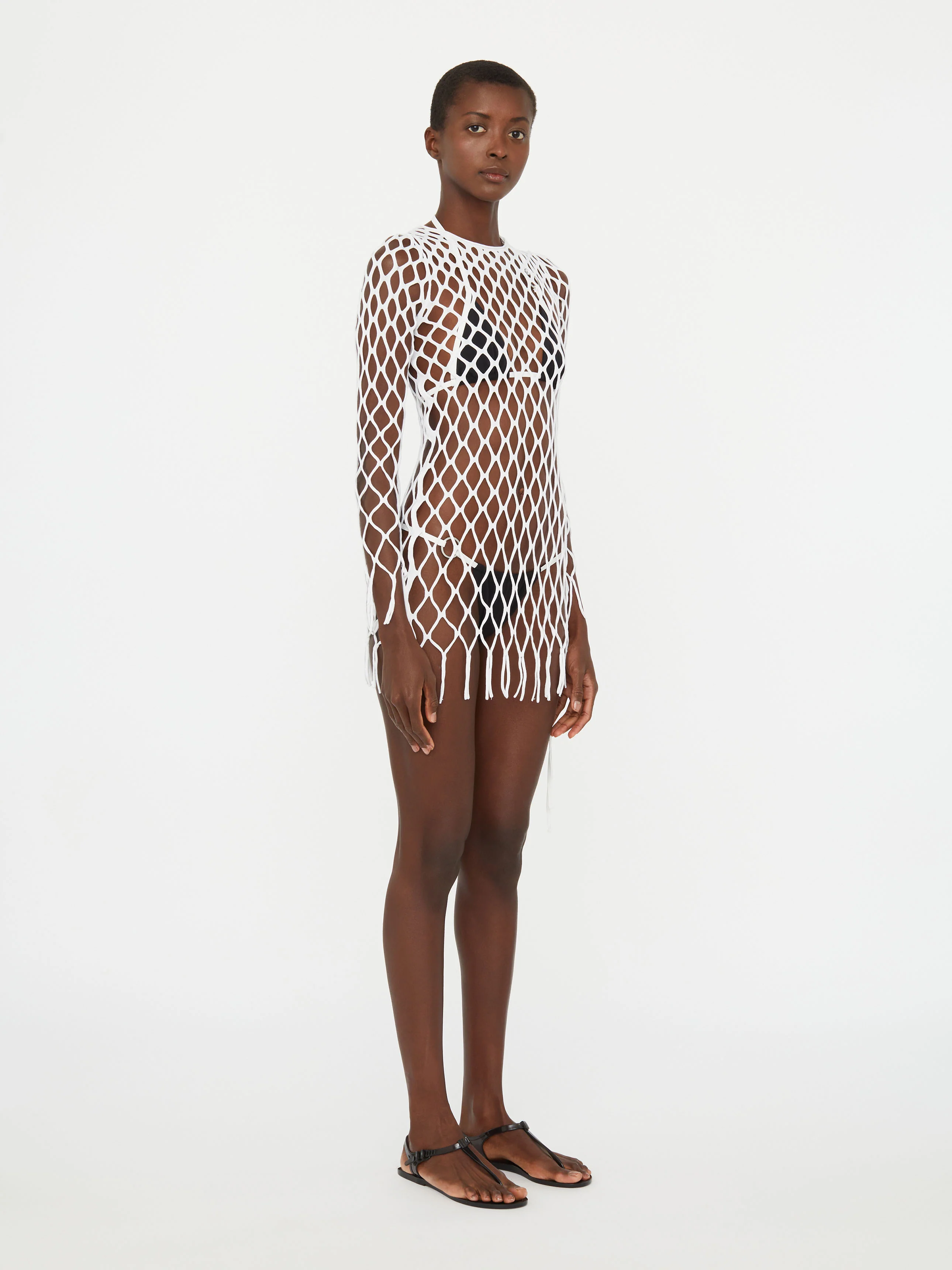 Knitted Mesh Mini Dress - Image 2