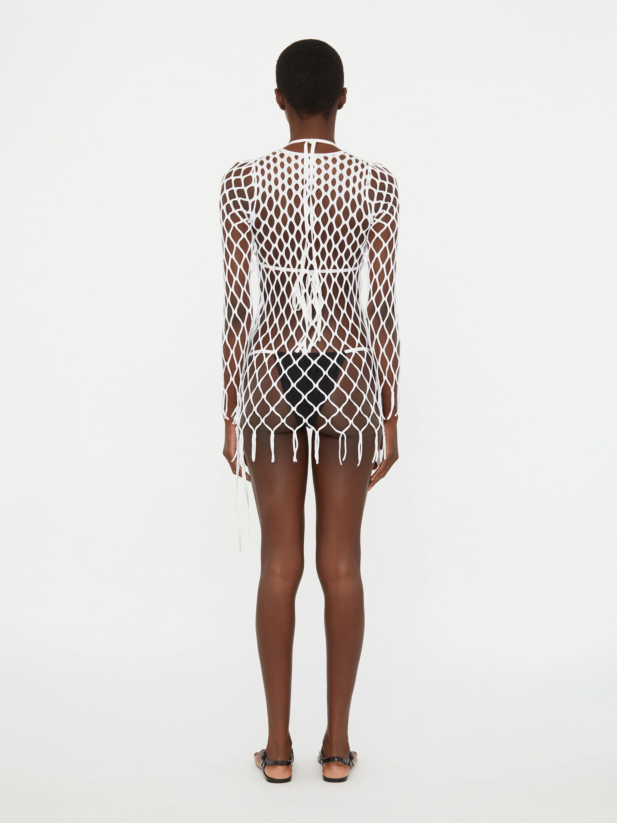 Knitted Mesh Mini Dress - Image 4