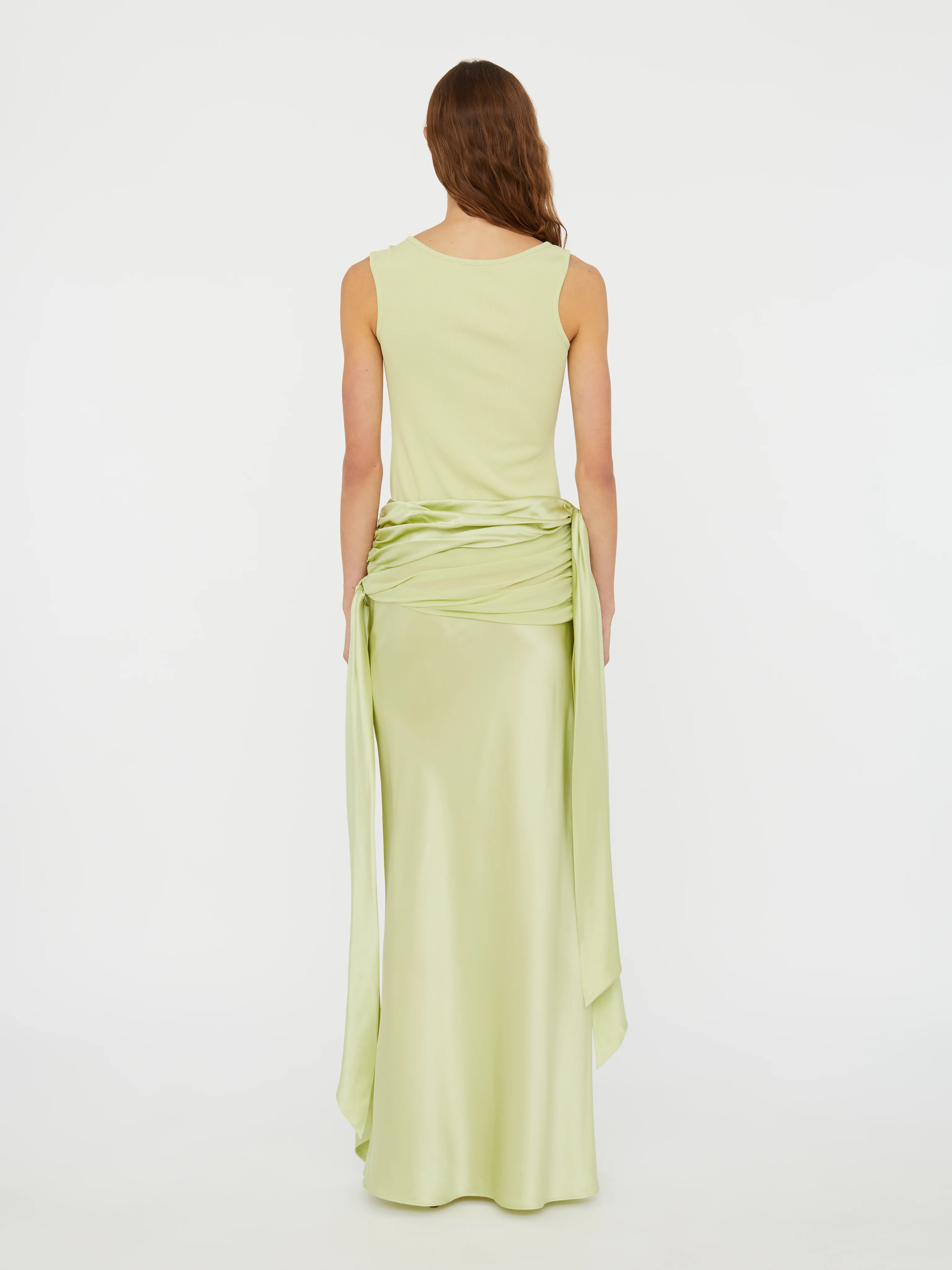 Knotted Silk Gather Skirt - Image 3
