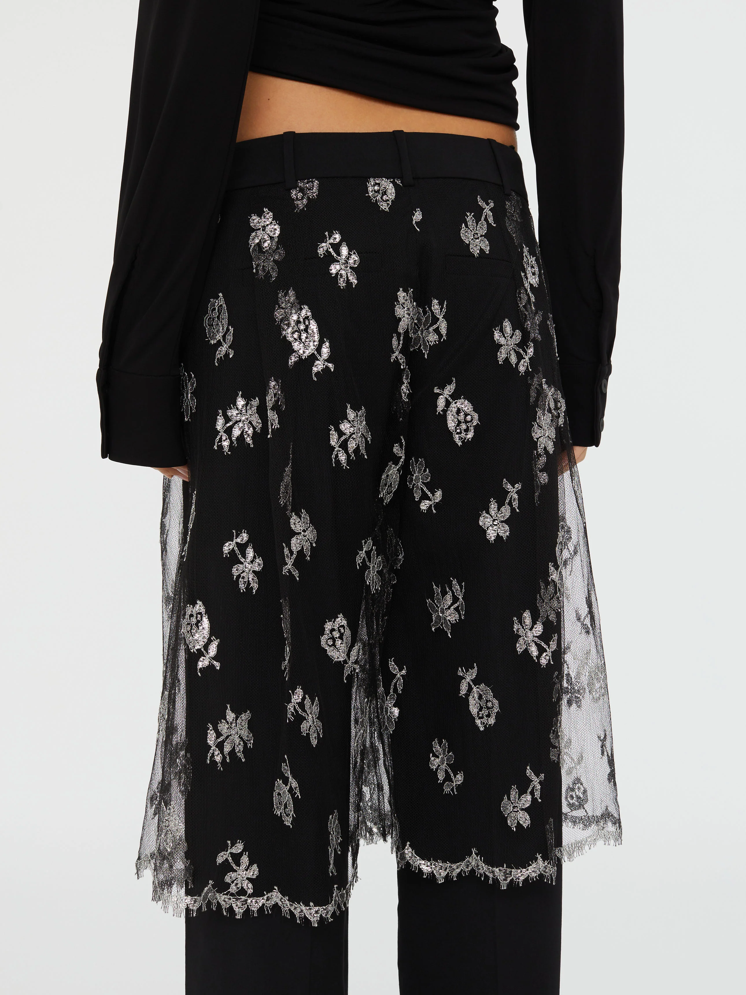 Lace Sarong Wool Trouser - Image 6
