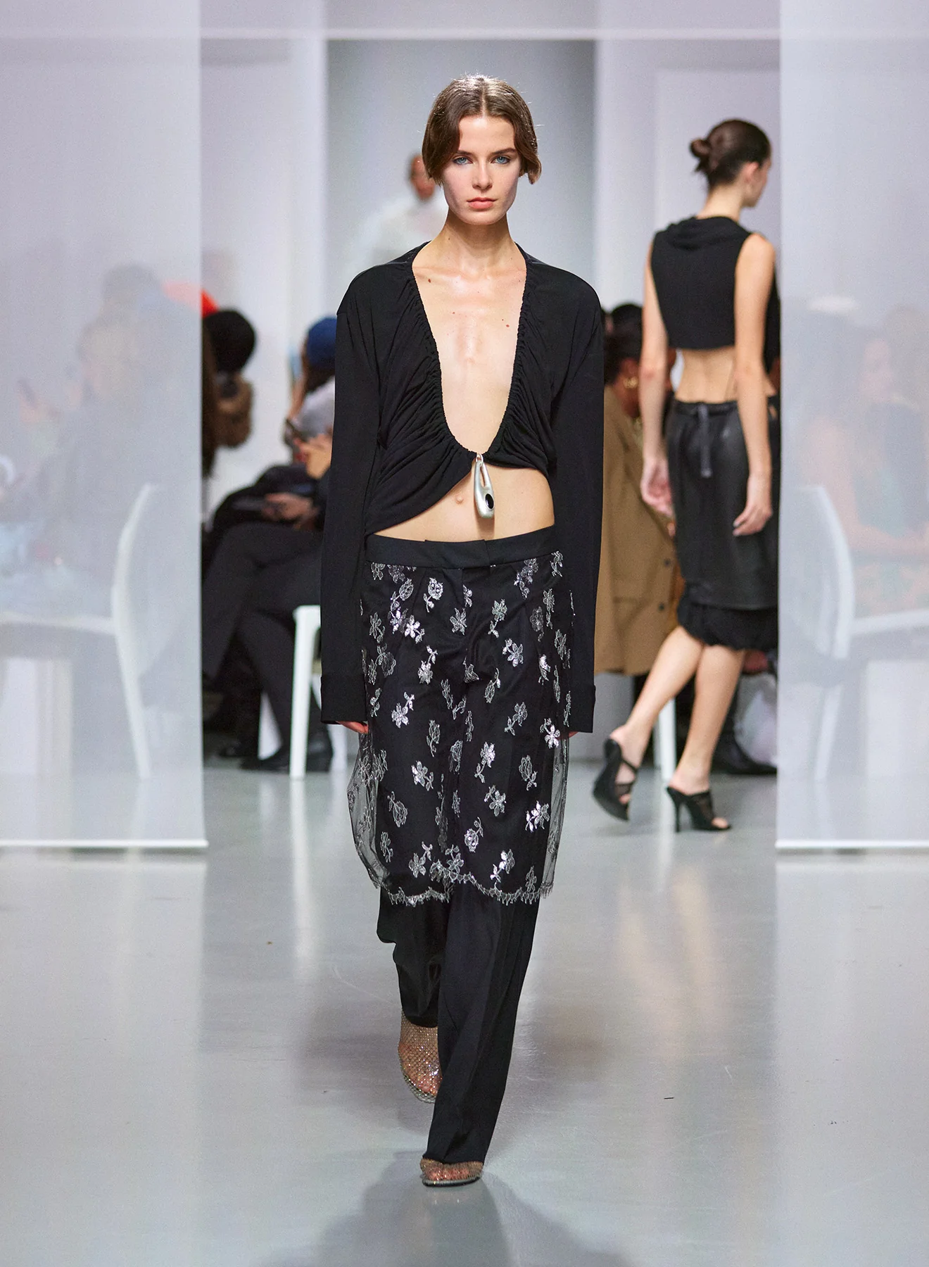 Lace Sarong Wool Trouser - Image 8