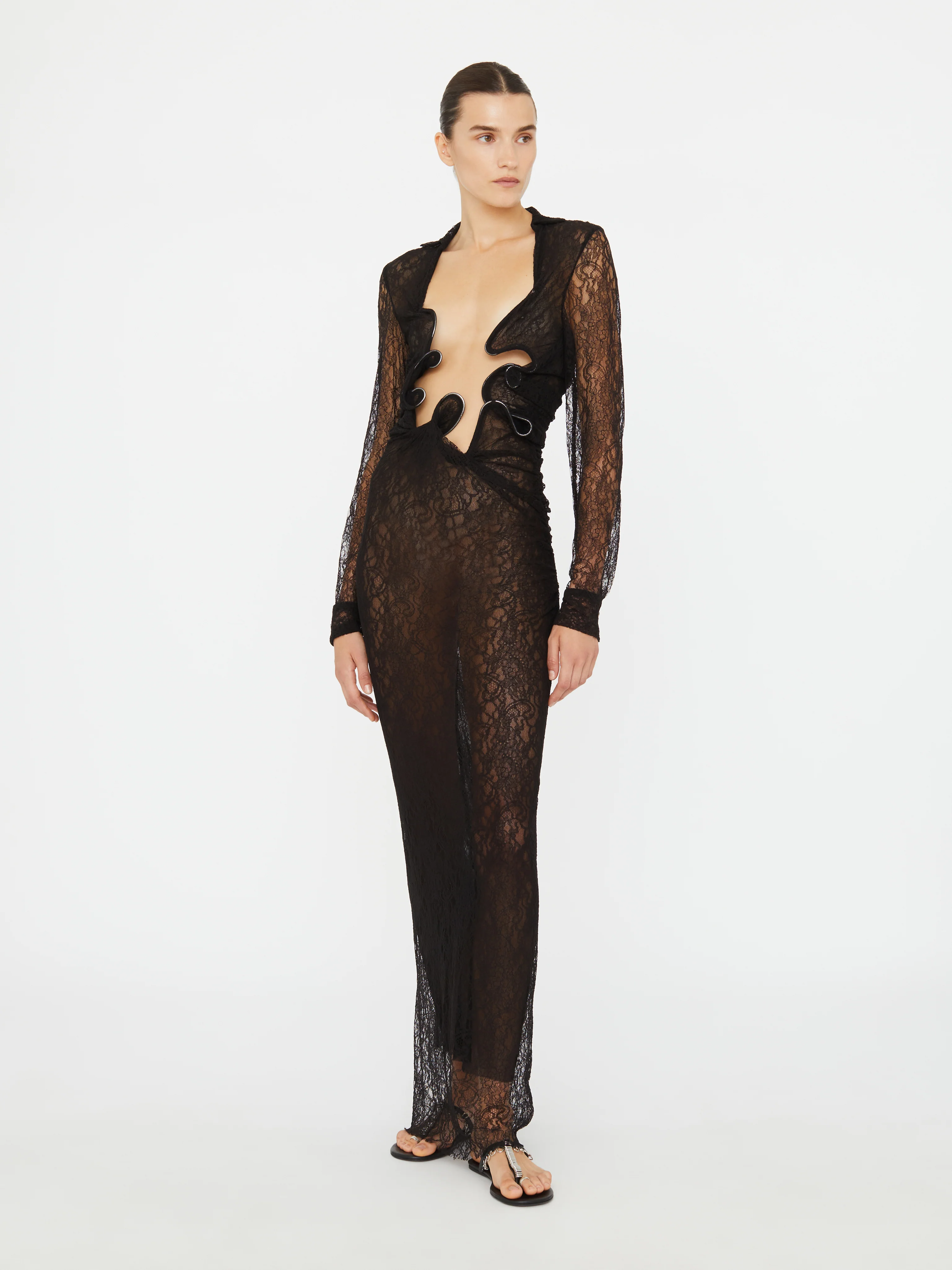 Lace Venus Plunge Shirt Dress - Image 3