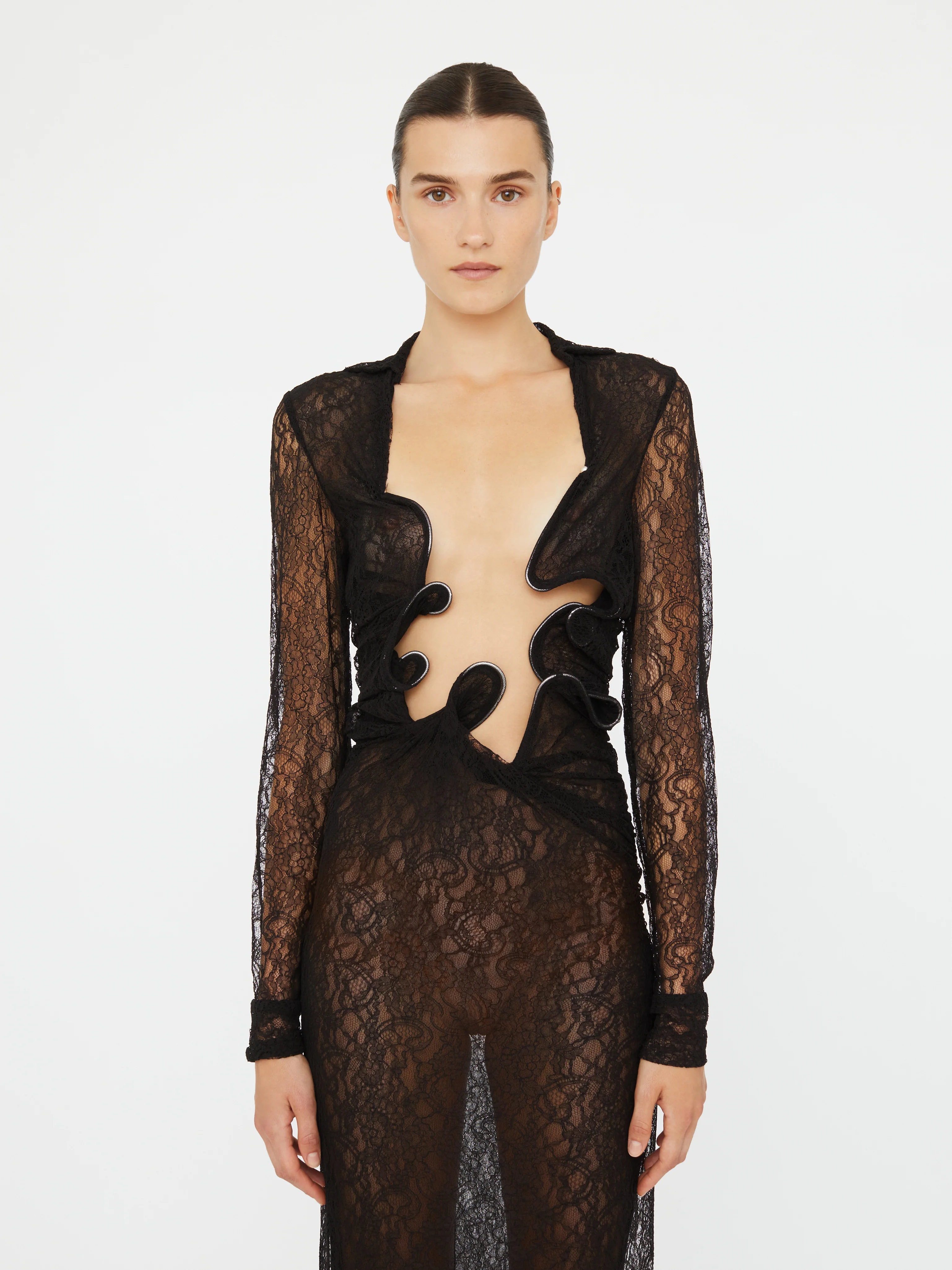 Lace Venus Plunge Shirt Dress - Image 4