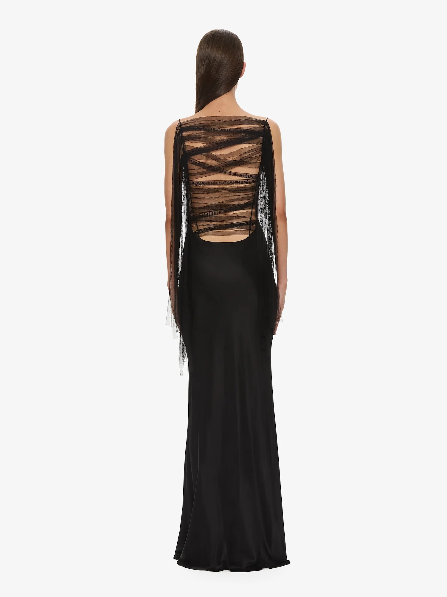 Lattice Lace Silk Gown - Image 2