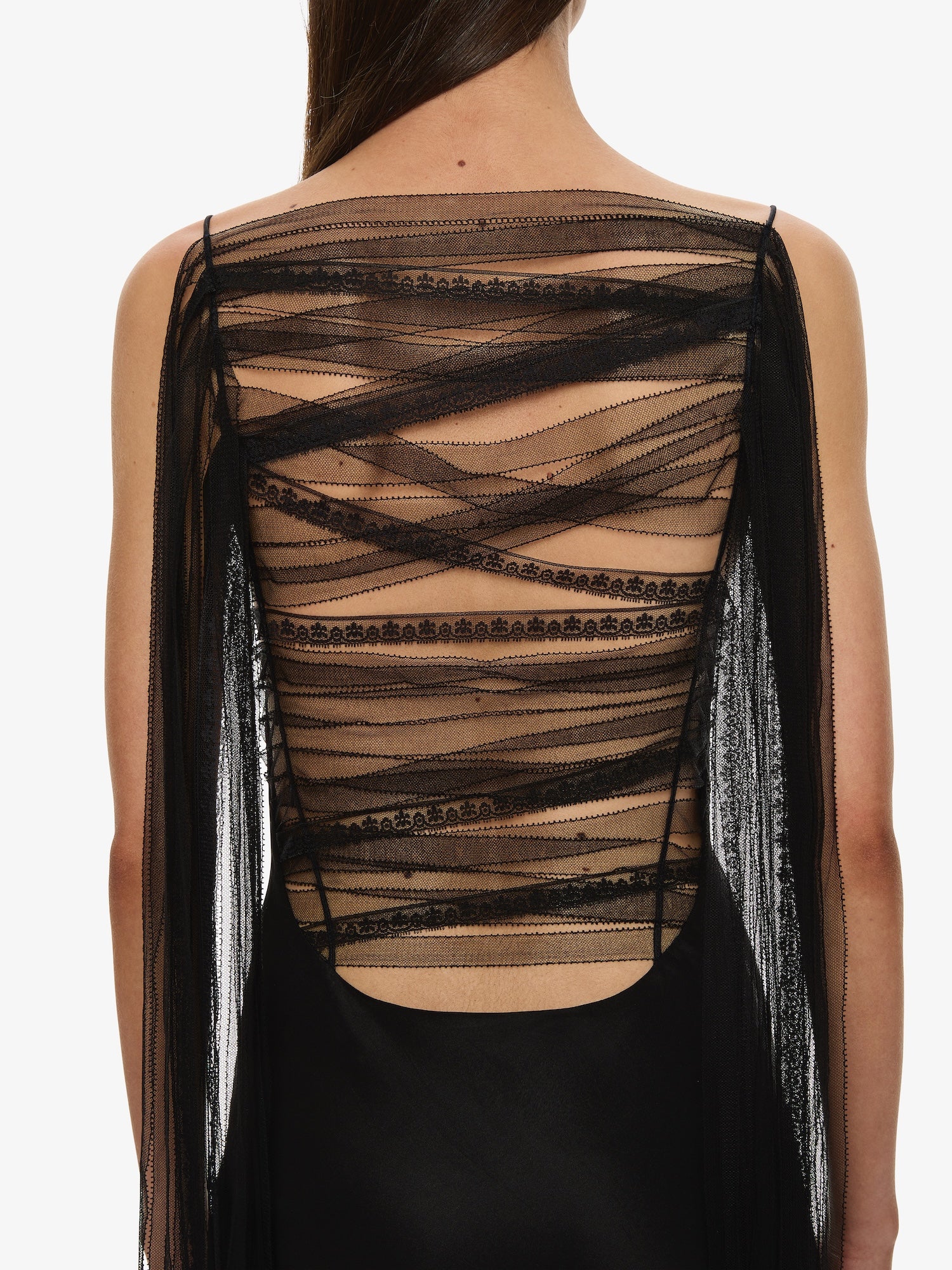Lattice Lace Silk Gown - Image 5