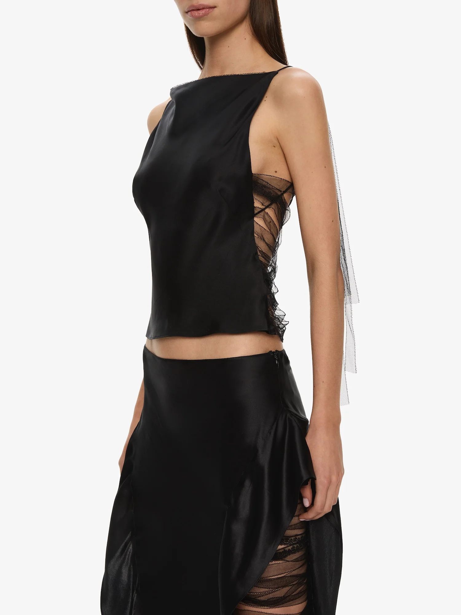 Lattice Lace Silk Top - Image 4