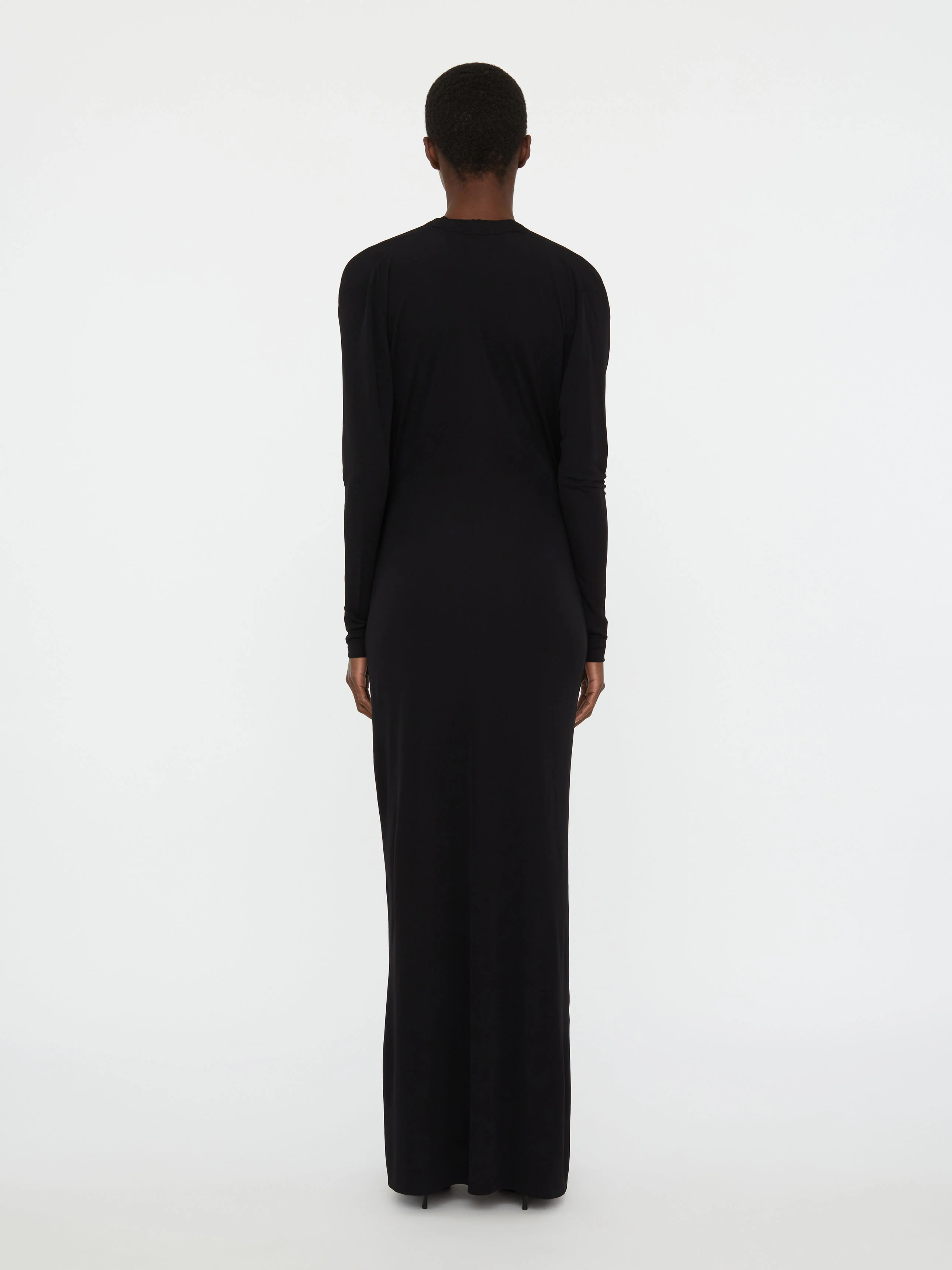 Lavalliere Draped Jersey Long Sleeve Dress - Image 5