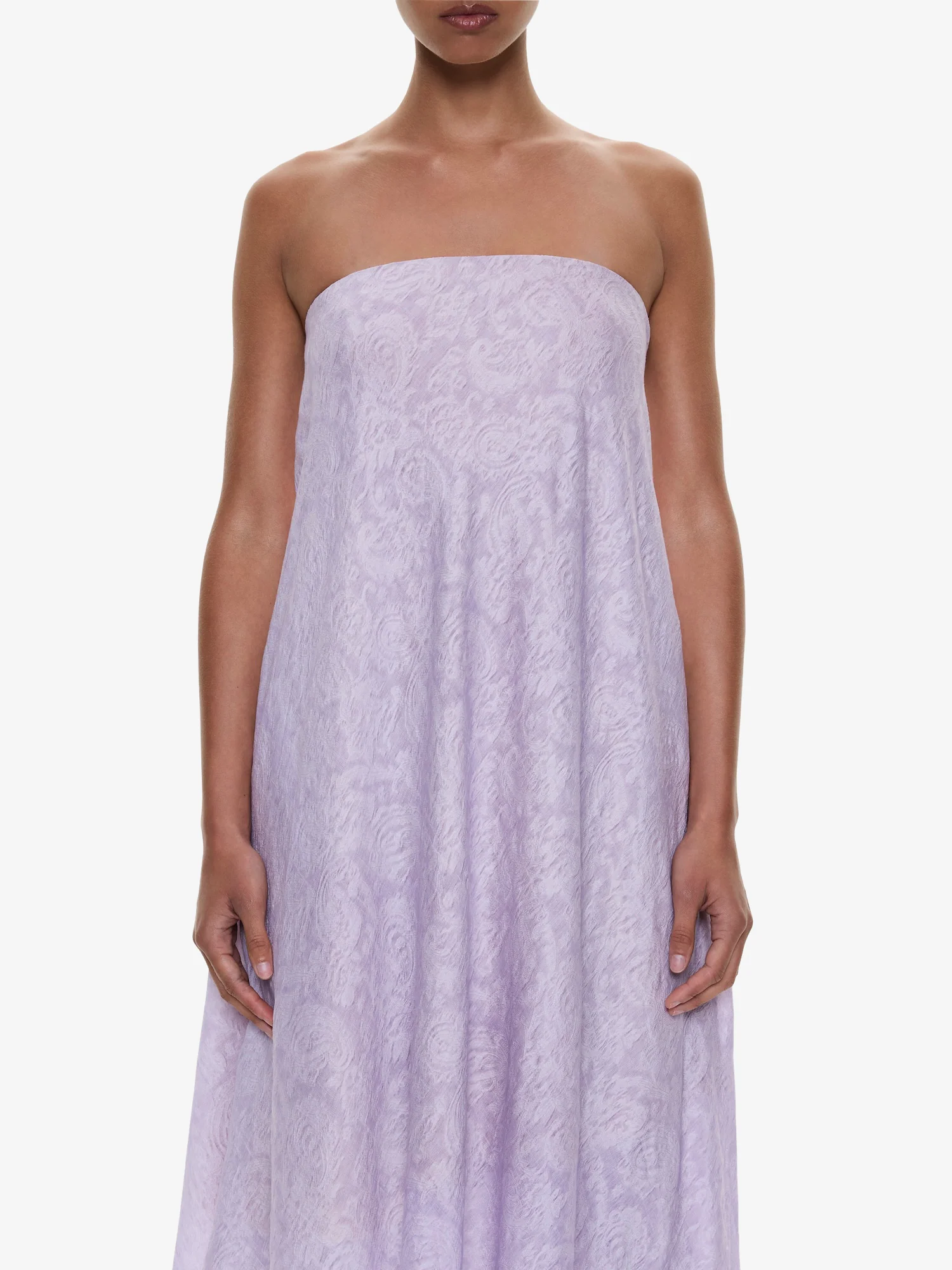 Light Leak Jacquard Cascade Strapless Dress - Image 3