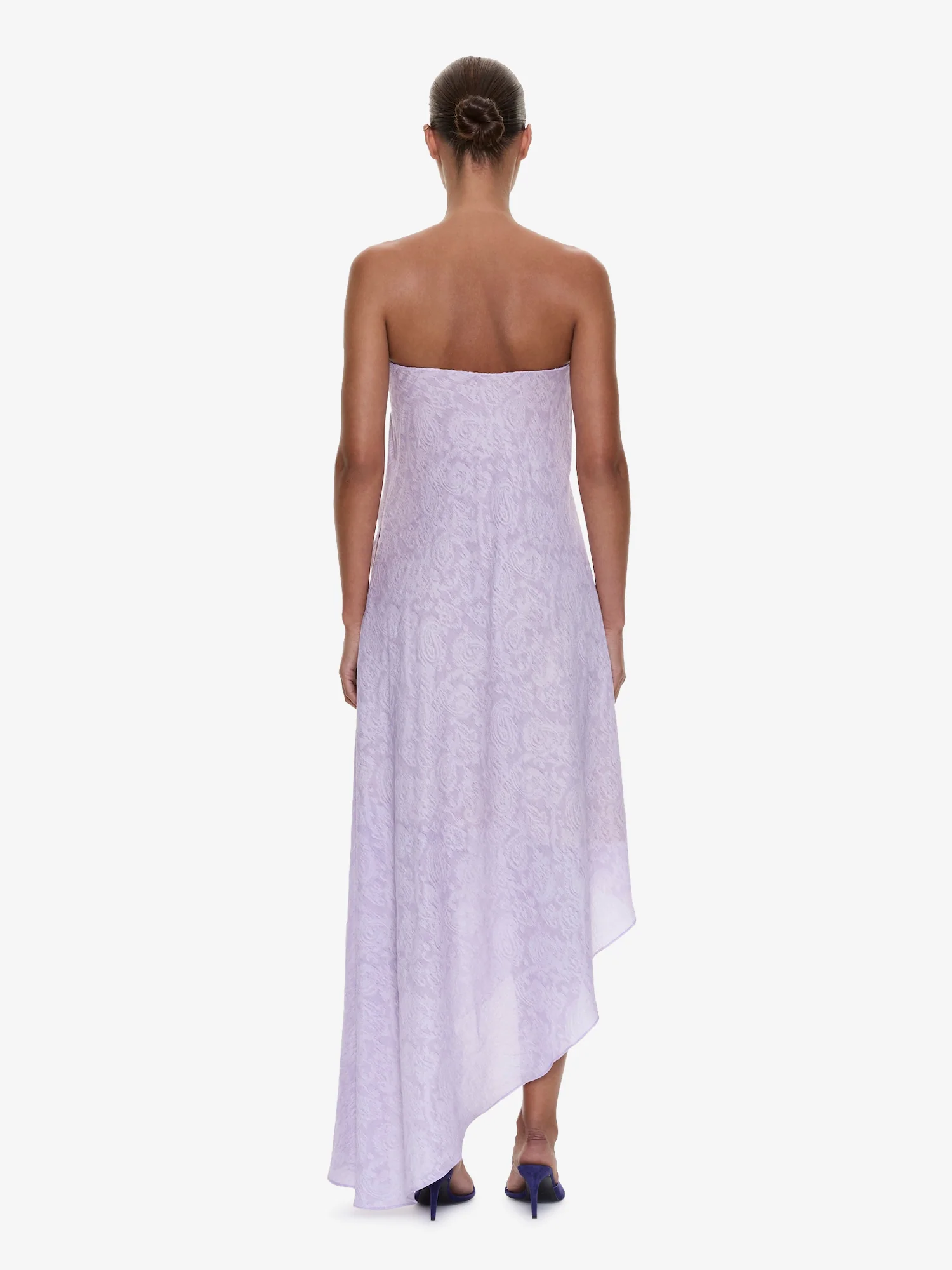 Light Leak Jacquard Cascade Strapless Dress - Image 4