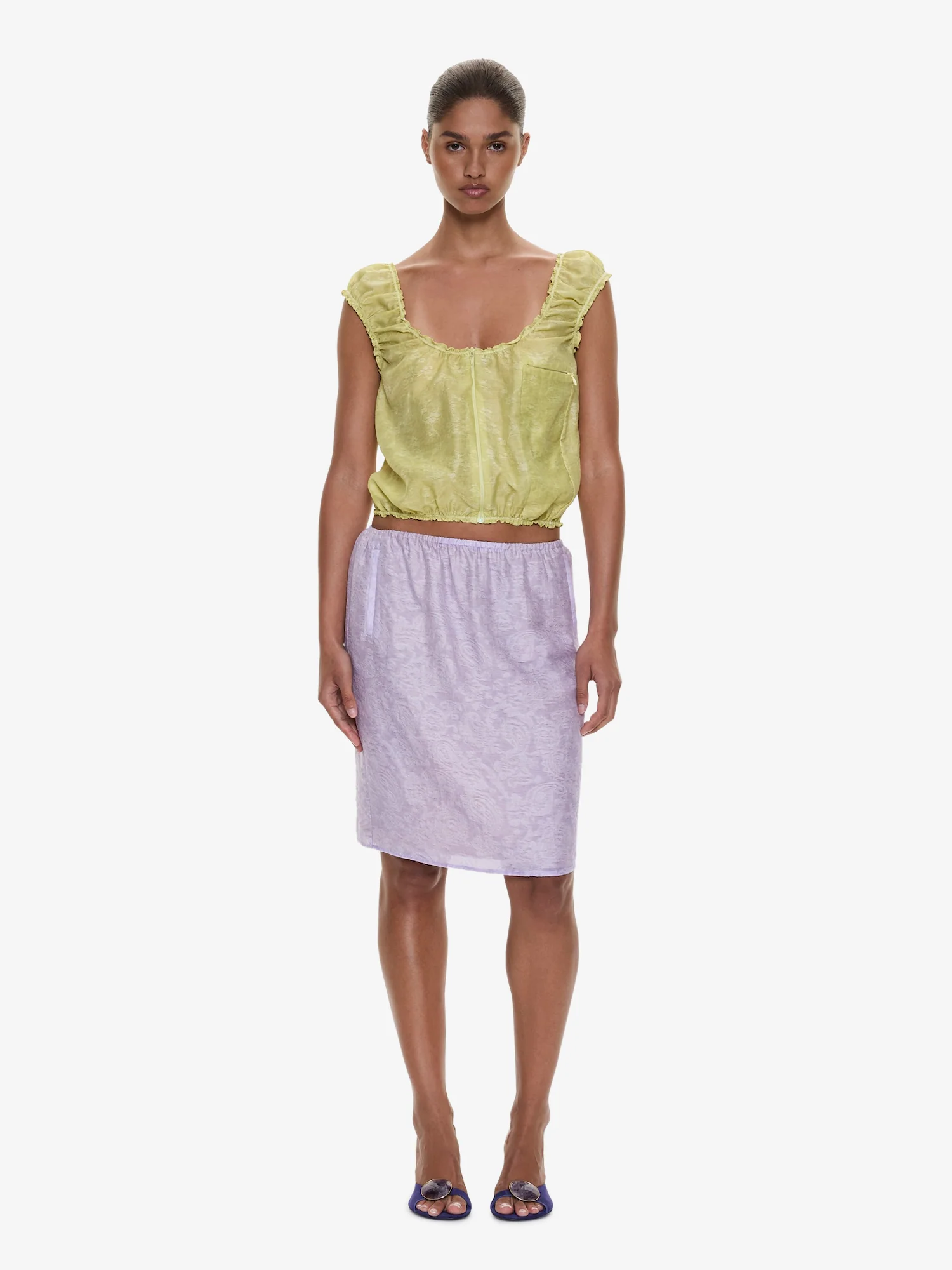 Light Leak Jacquard Zip Up Top - Image 5