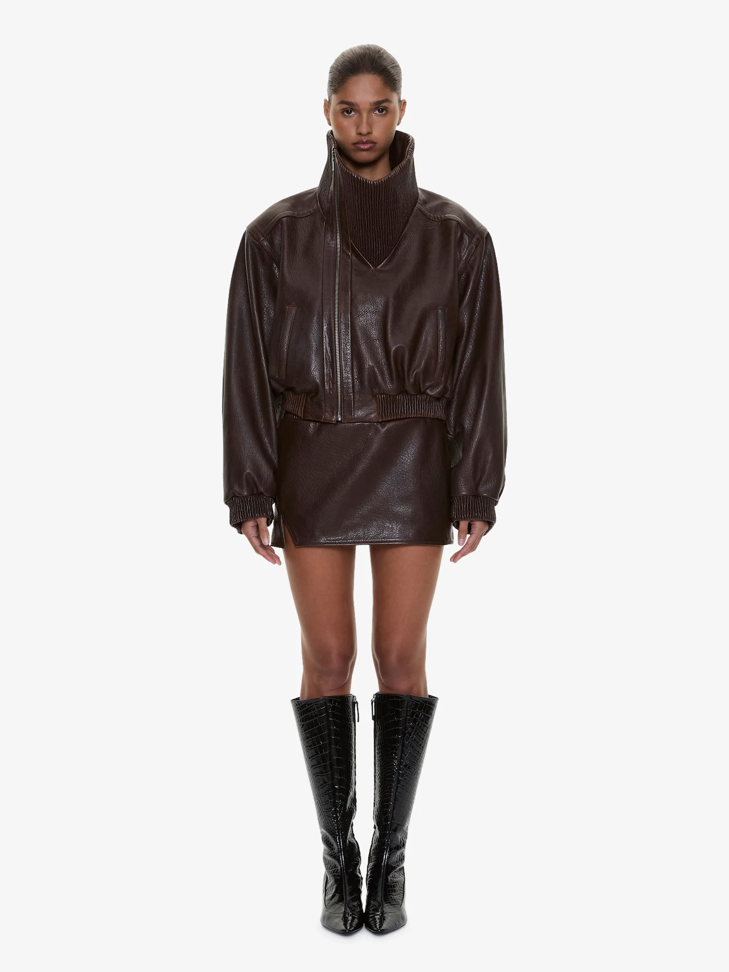 Lunnet Leather Bomber - Image 5