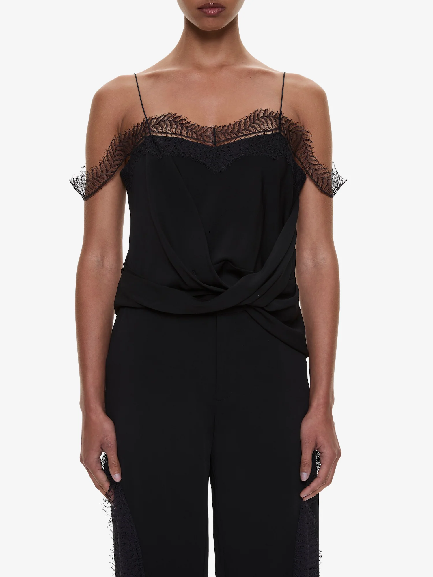 Miro Split Lace Draped Cami - Image 4