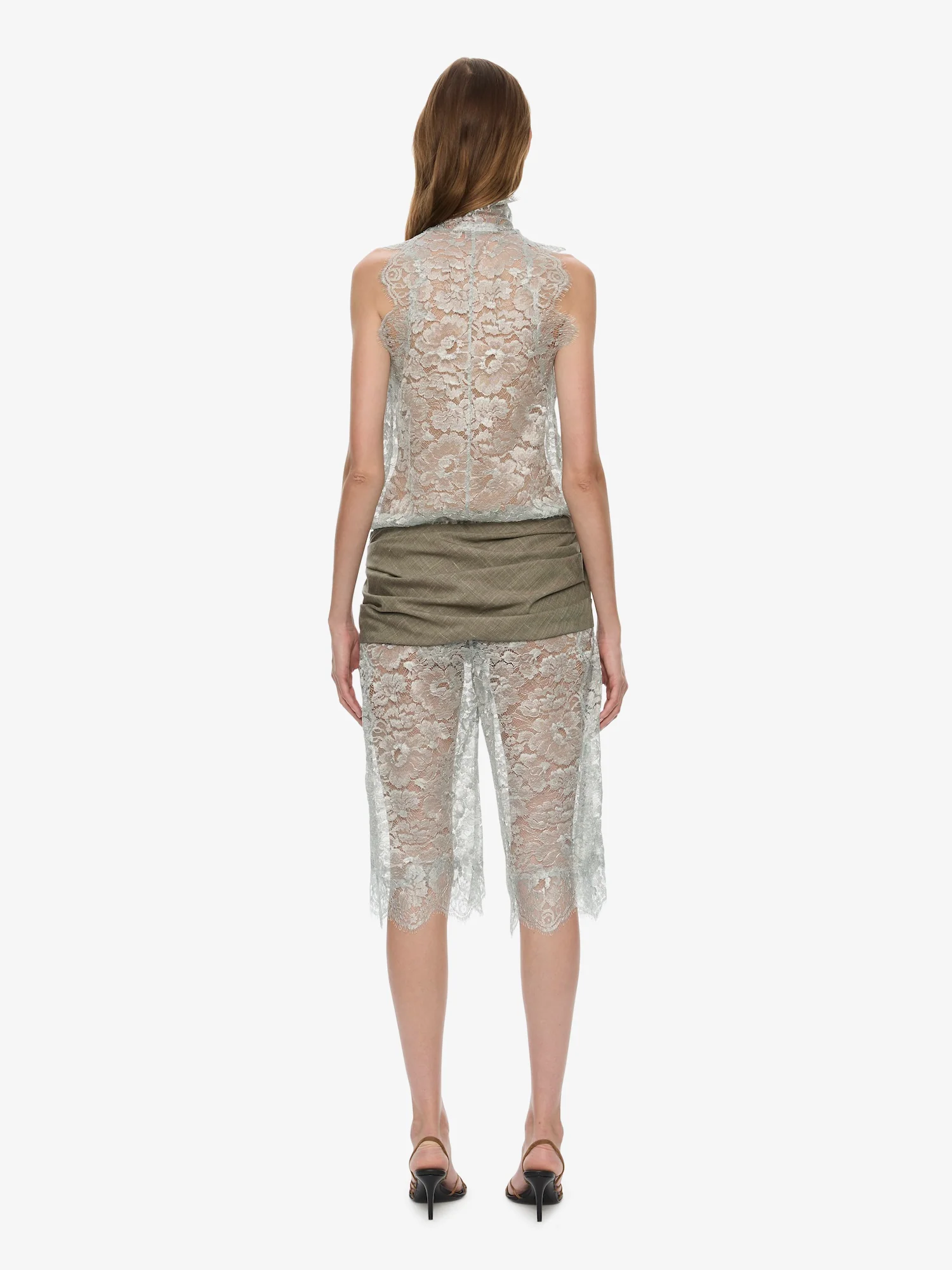 Moonlit Patina Lace Cummerbund Shorts - Image 4