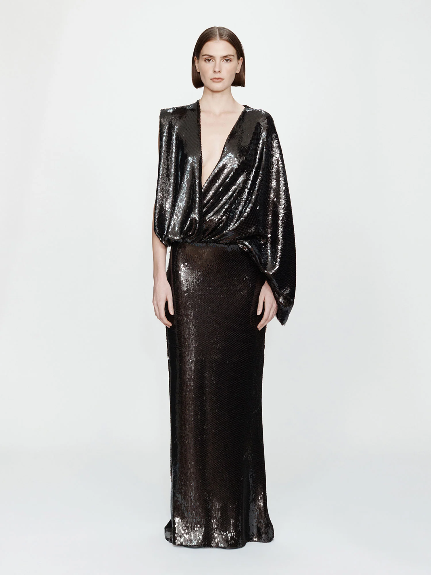 Opaline Sequin Swaddled Gown