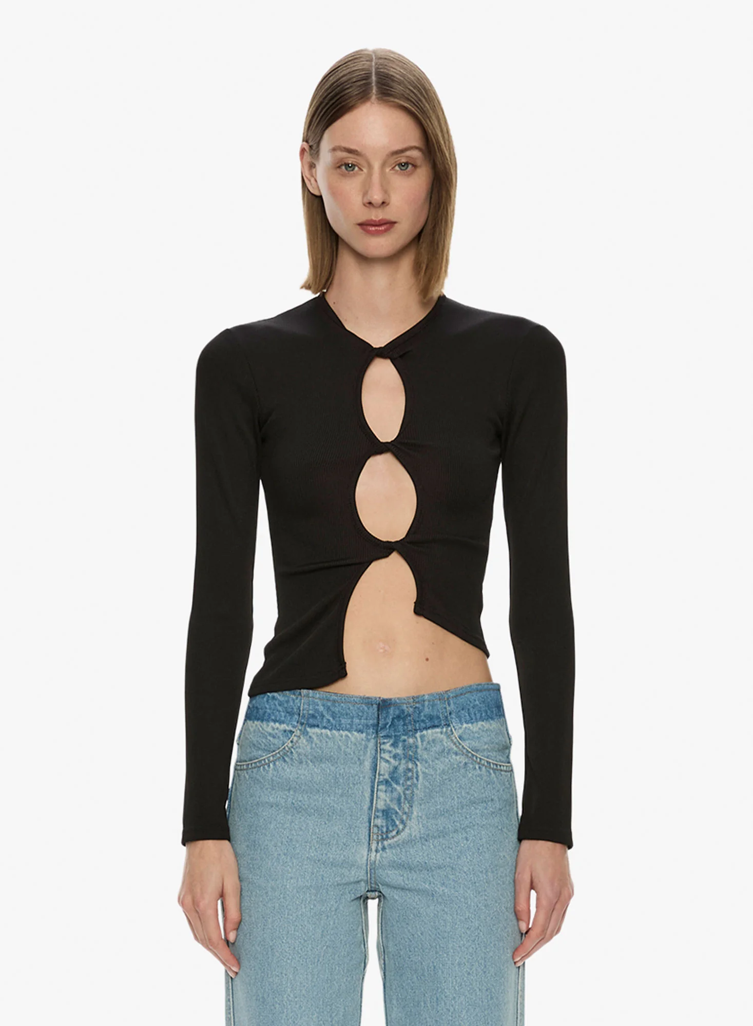 Open Twist Long Sleeve Top